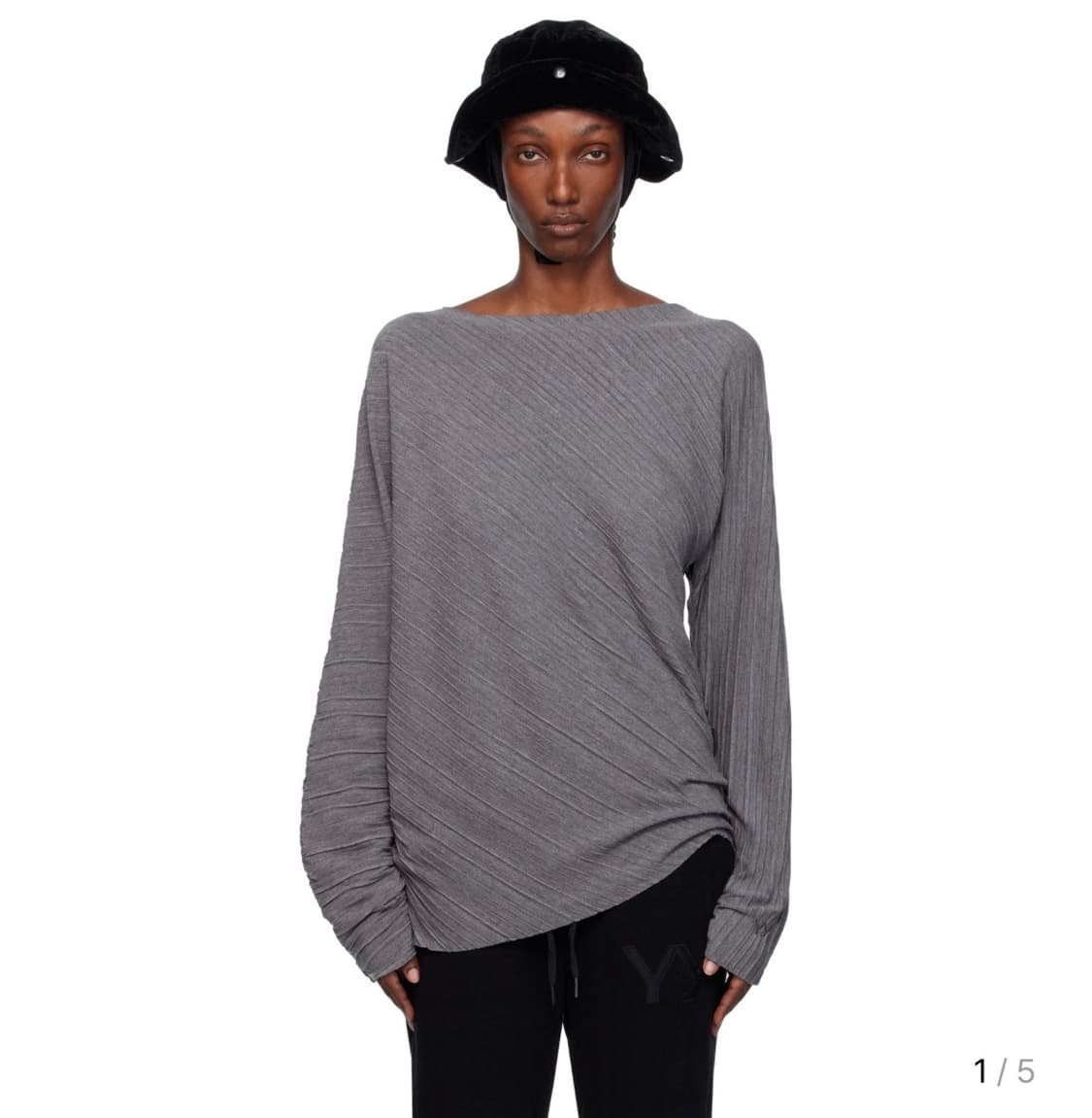 [OPEN YY] 그레이 플리츠 탑 상품이미지1