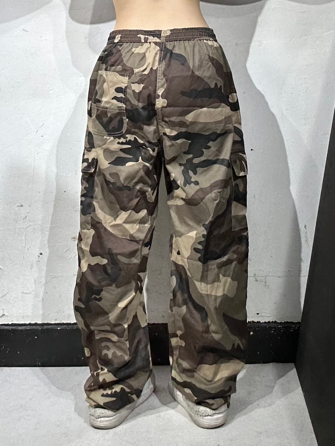 빈티지 베이지 밀리터리 카모 와이드 카고 팬츠 M 상품이미지3
