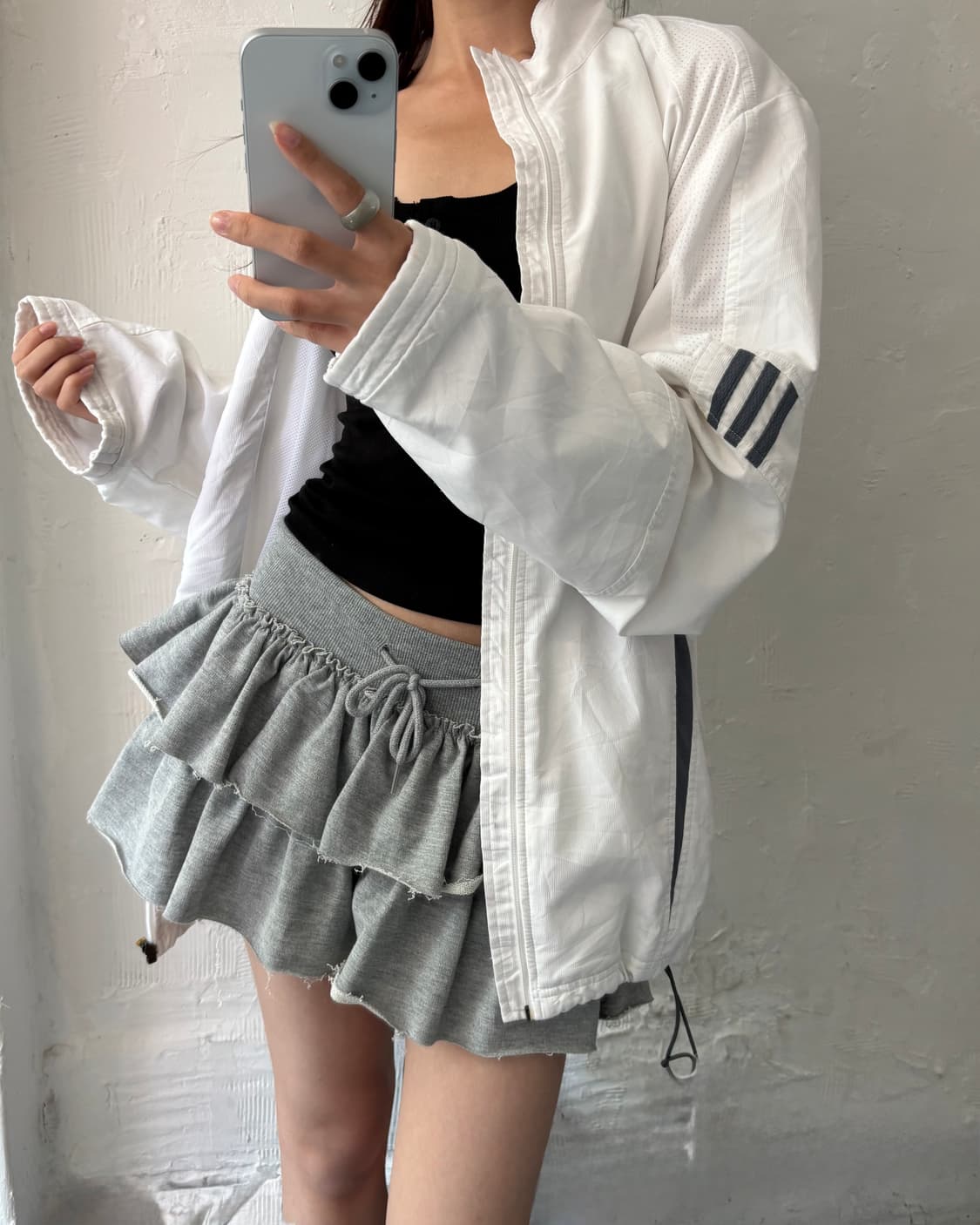 Adidas 아디다스 00’s 오리지널 화이트컬러 배색 바람막이 자켓 상품이미지7