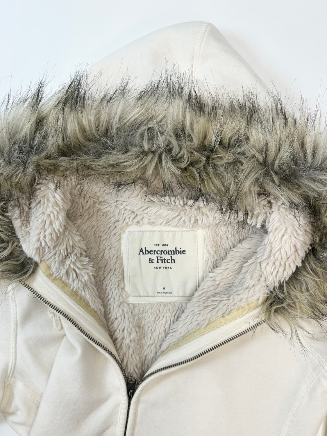 아베크롬비 웜화이트 울프죠 후드집업 M 상품이미지3