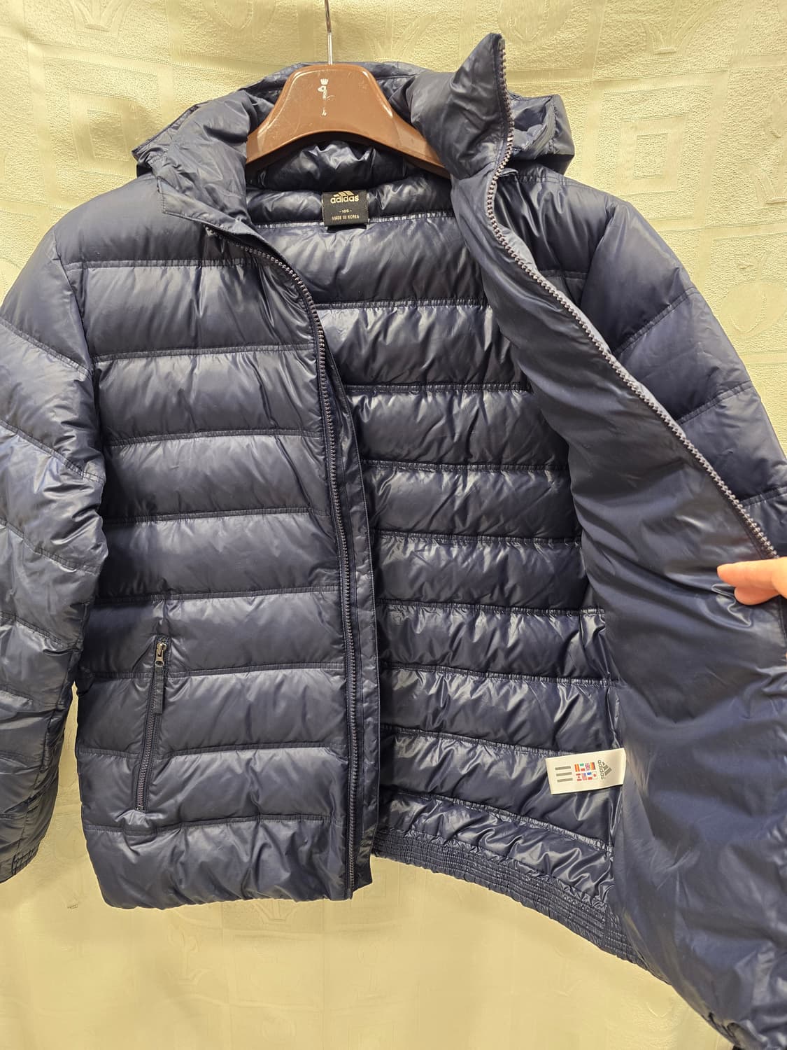 아디다스 올드스쿨 남성 구스다운 경량패딩 105 네이비 상품이미지6