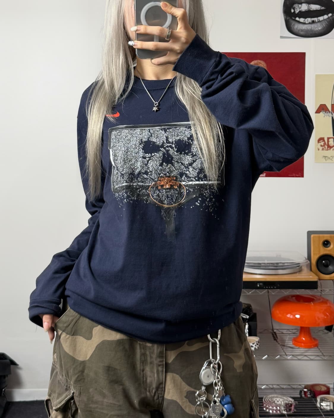 나이키 00s 배스킷볼 네이비 롱슬리브 상품이미지1