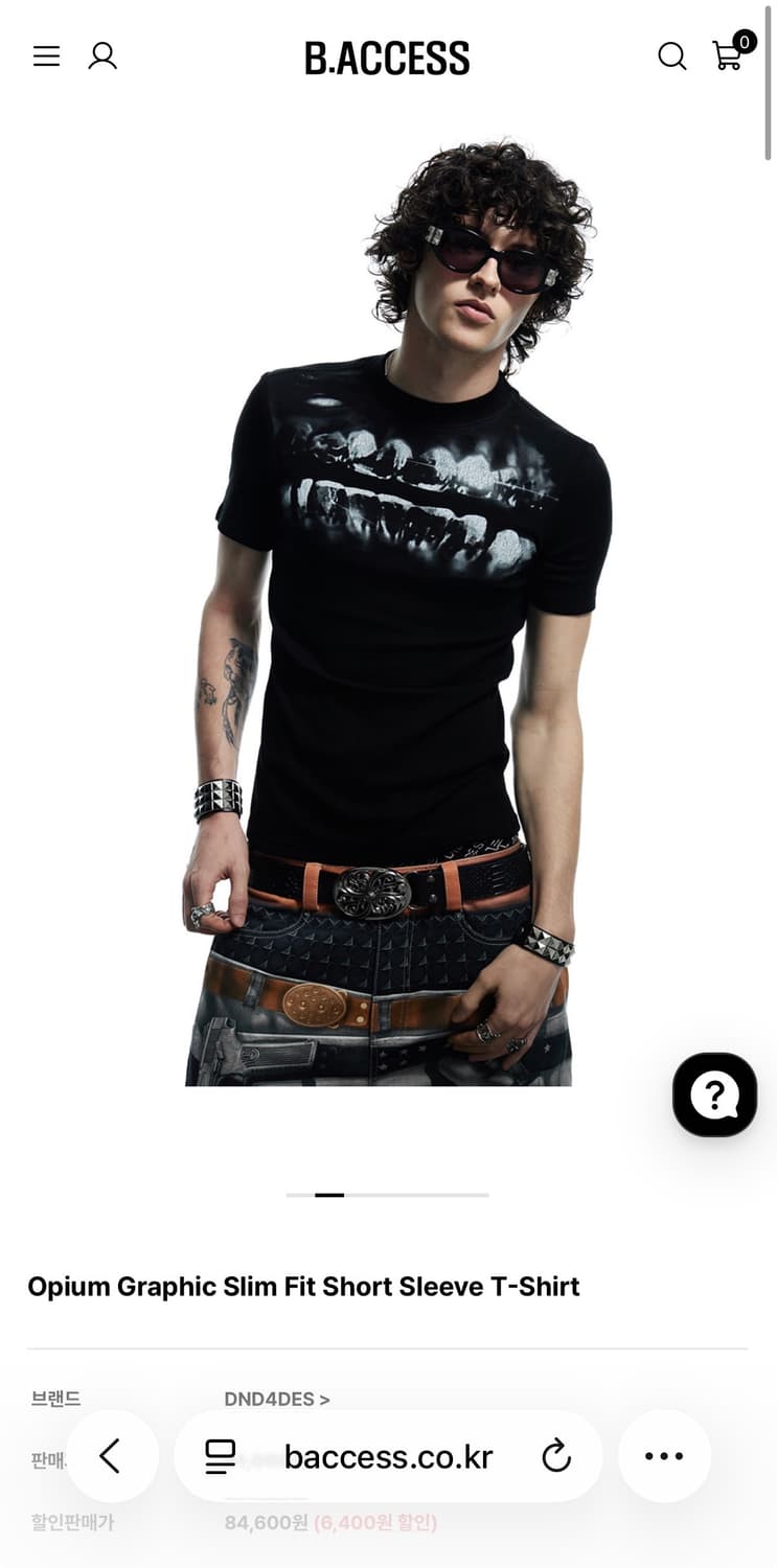 Opium Graphic Slim Fit Short Sleeve  상품이미지2