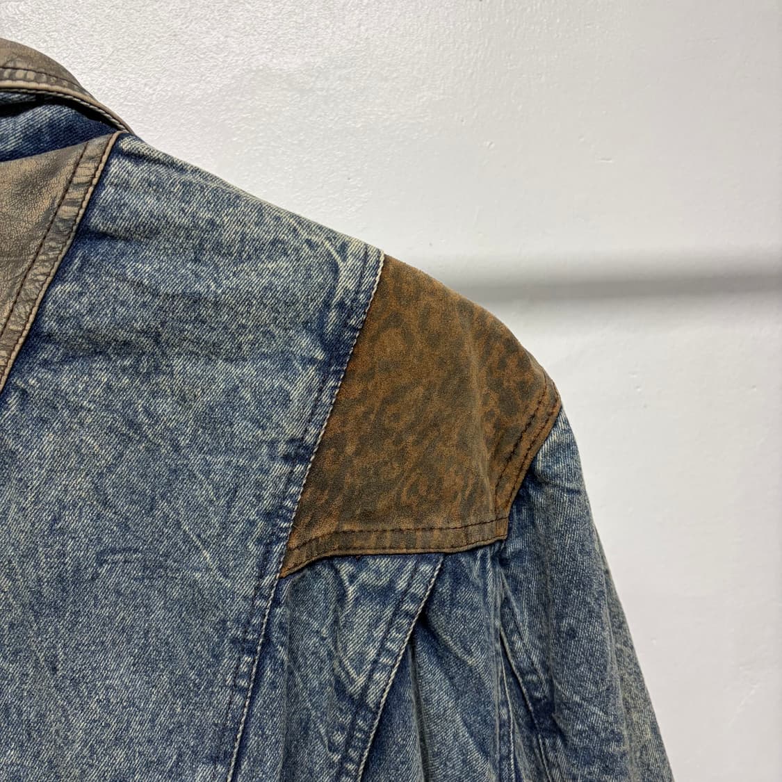 빈티지 데님 레더 자켓 상품이미지8