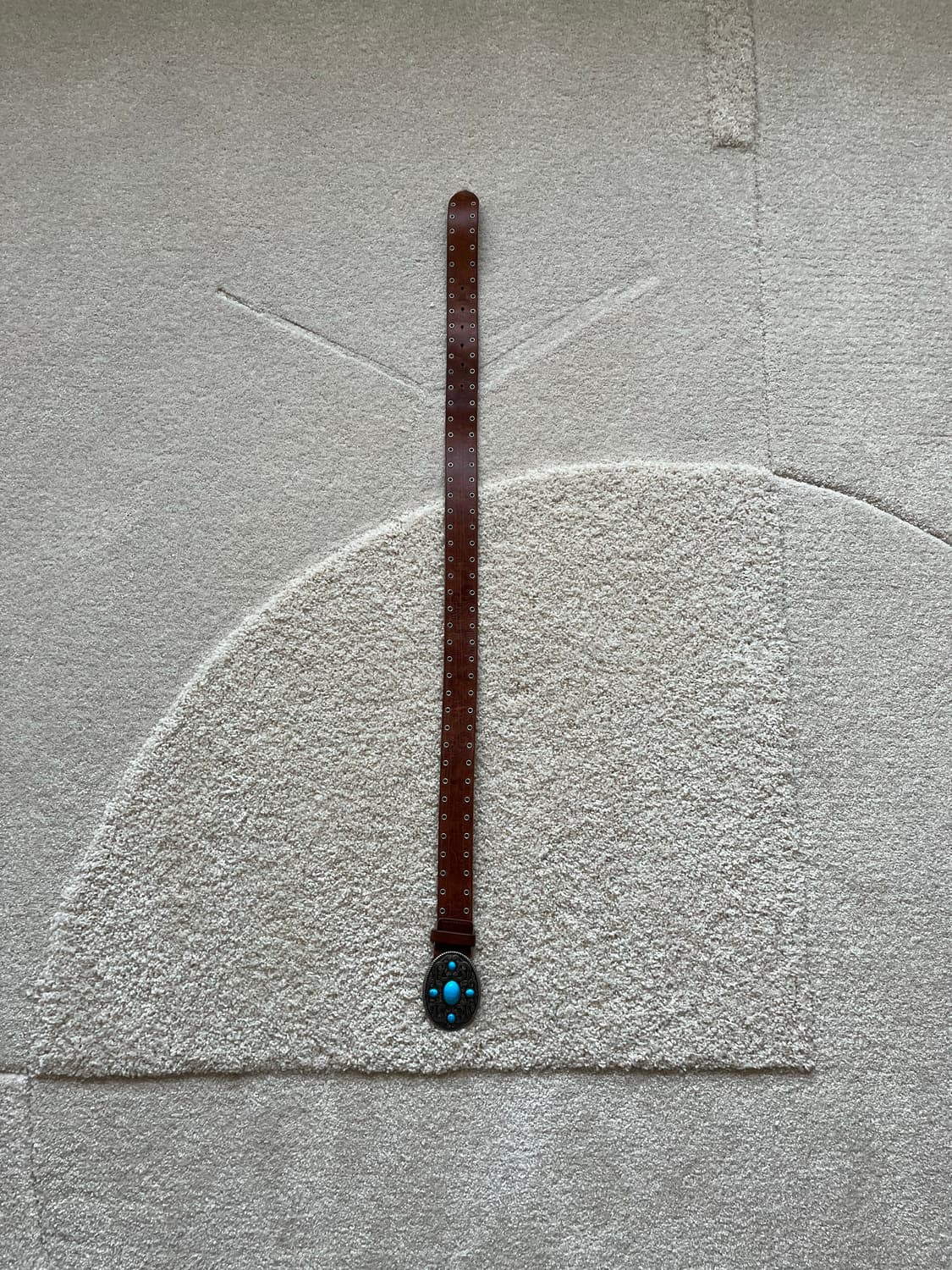 웨스턴 콘초 터키석 인레이 버클 벨트 (30-34) 상품이미지4