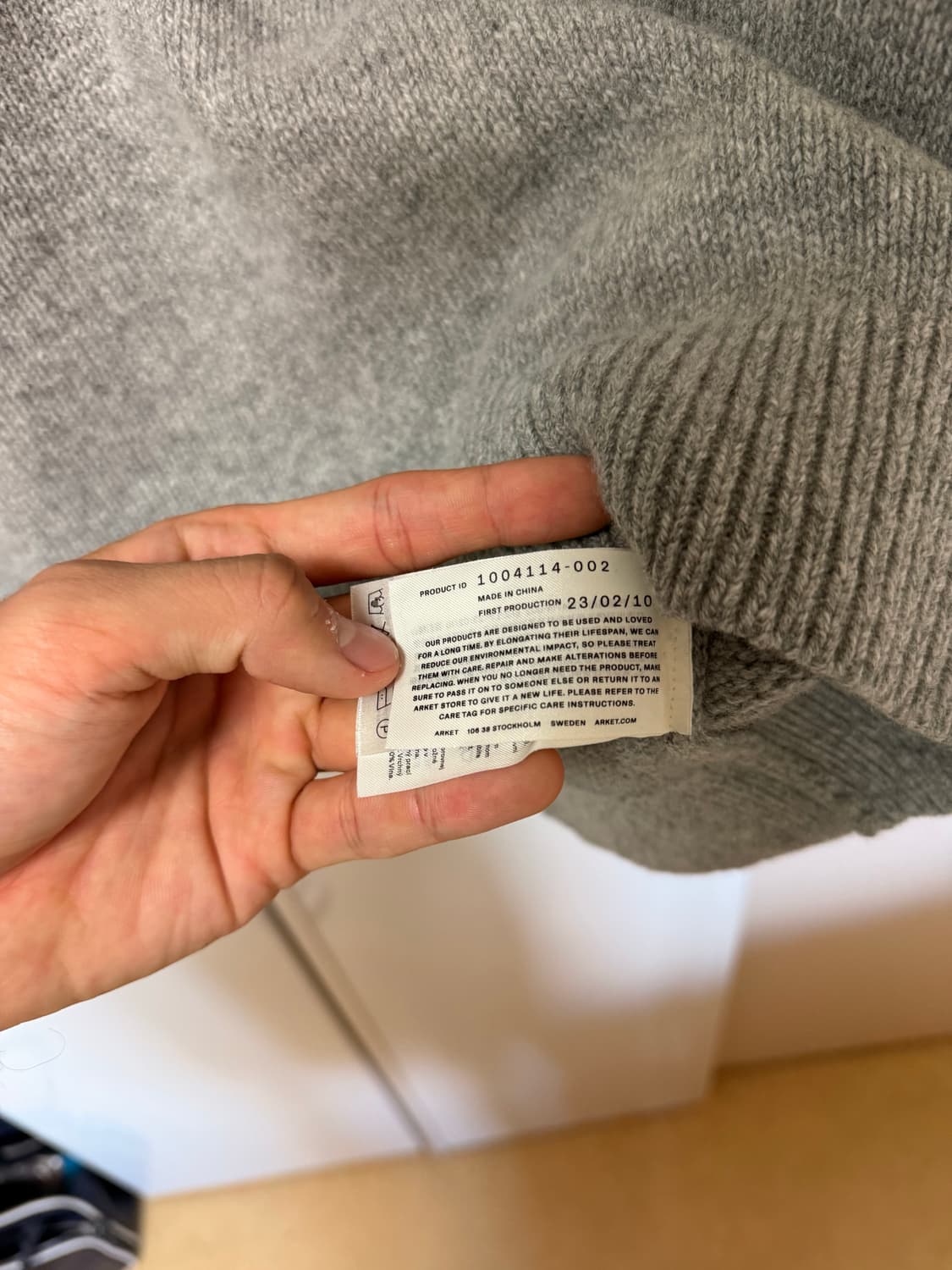 [Arket] 아르켓 그레이 집업 니트 XL. 드라이클리닝 완료 상태 매 상품이미지4