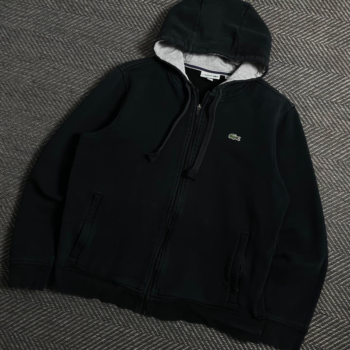 라코스테 자수로고 미니멀 후드 집업y 4346 상품이미지1