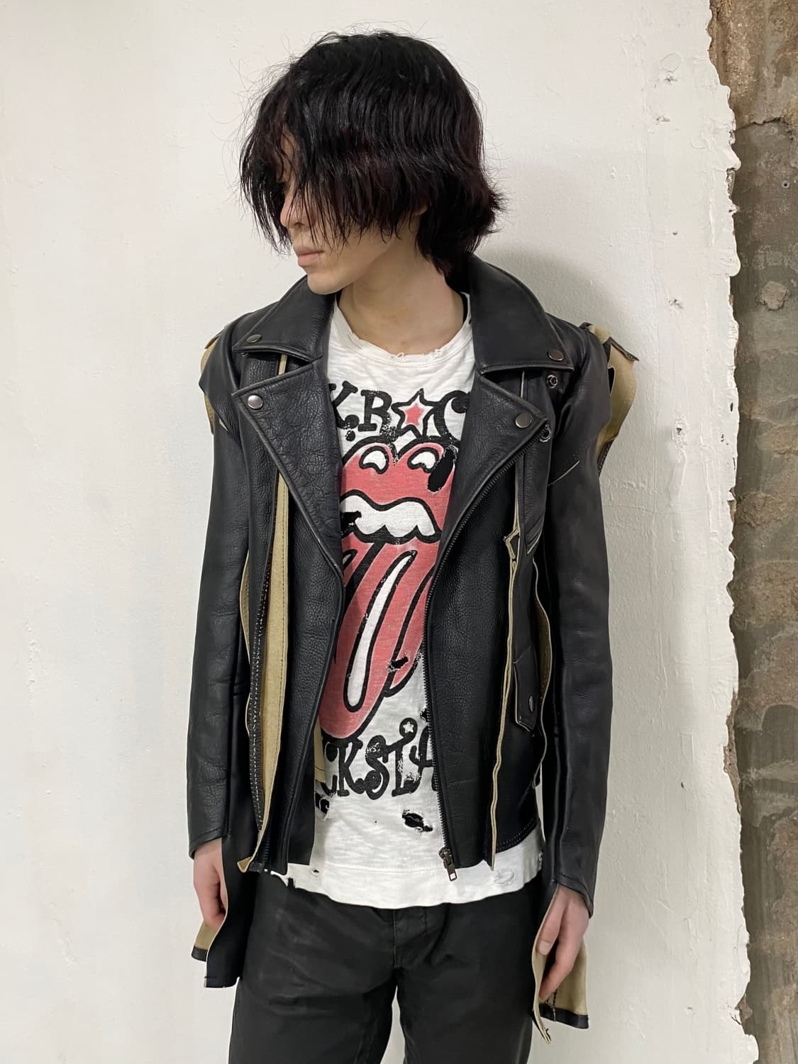 마르지엘라 x H&M 12SS 디컨스트럭티드 레더 자켓 상품이미지3