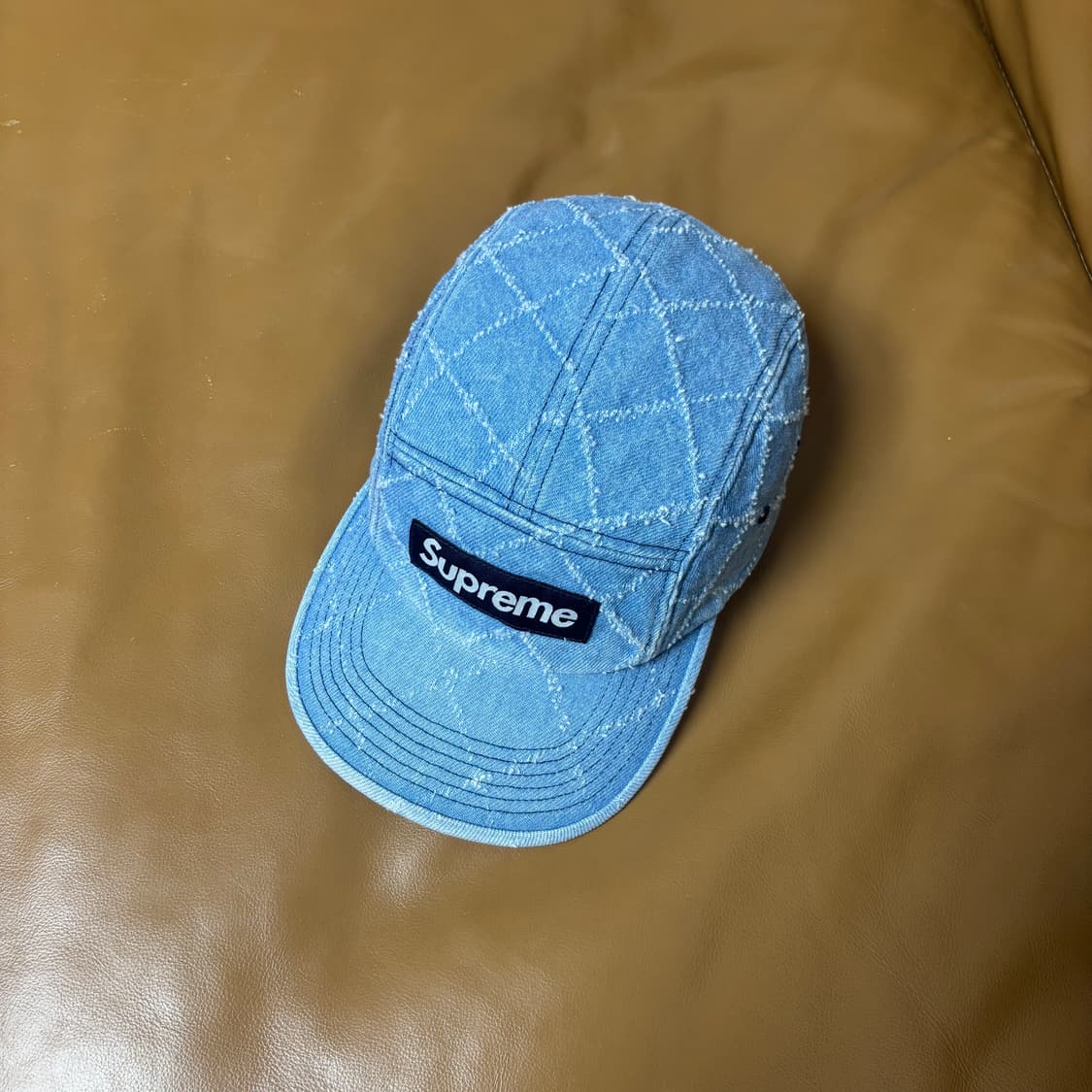 슈프림 캠프캡 모자 박스로고 펀치드 데님 상품이미지5