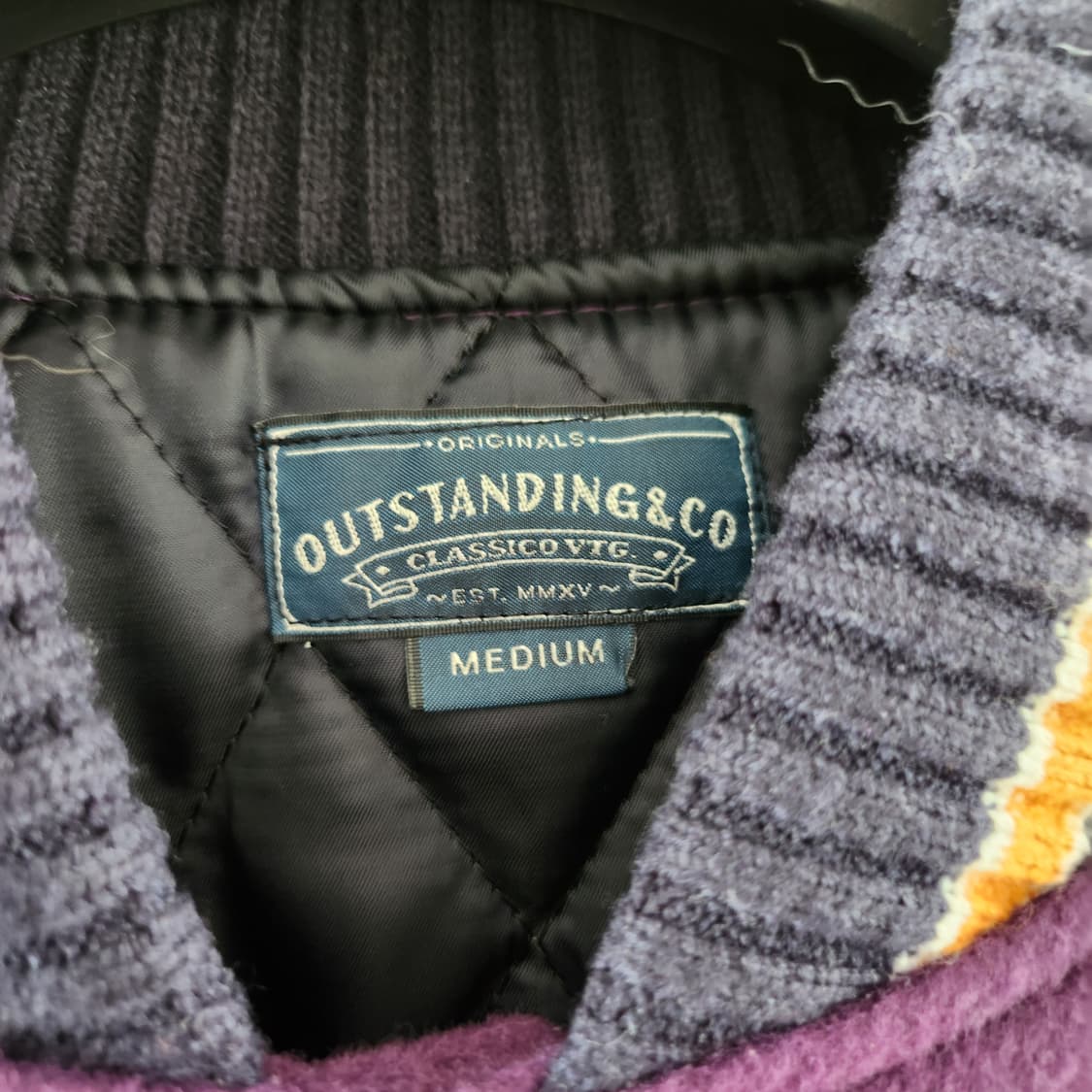 아웃스탠딩 레더 스타디움 자켓 퍼플 상품이미지4