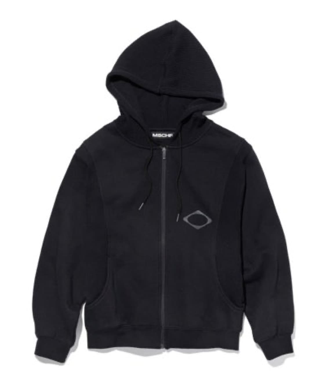 Mischief Paneled Waffle Hoodie (Black) 상품이미지1