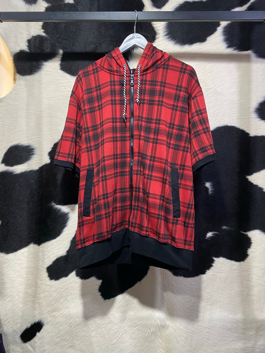 Thruxton 타탄체크 반팔후드집업 상품이미지2