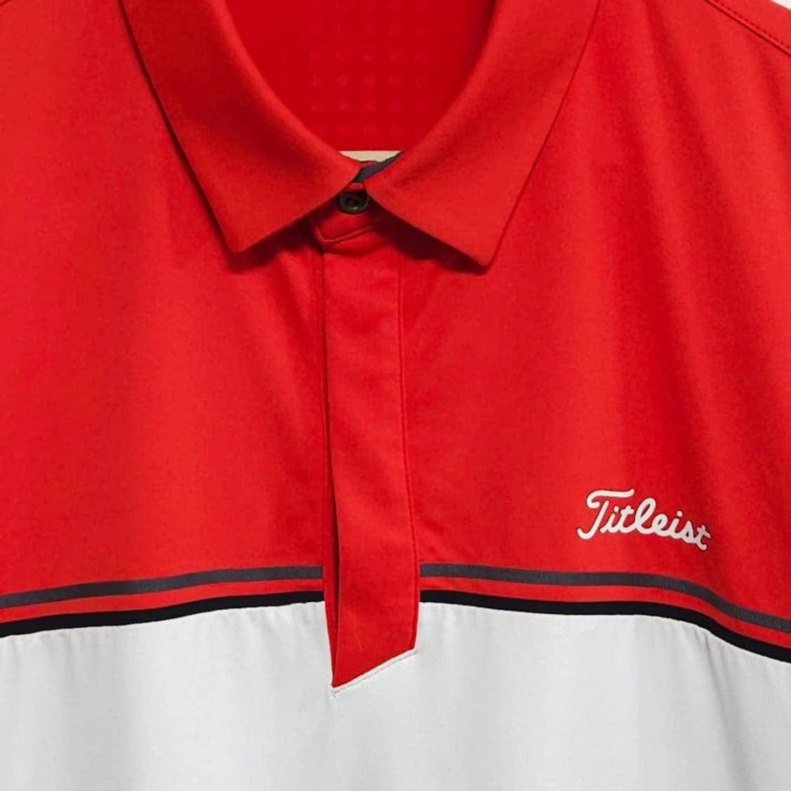110 TITLEIST 타이틀리스트 골프 기능성 반팔 카라티 레드 화이트 상품이미지2