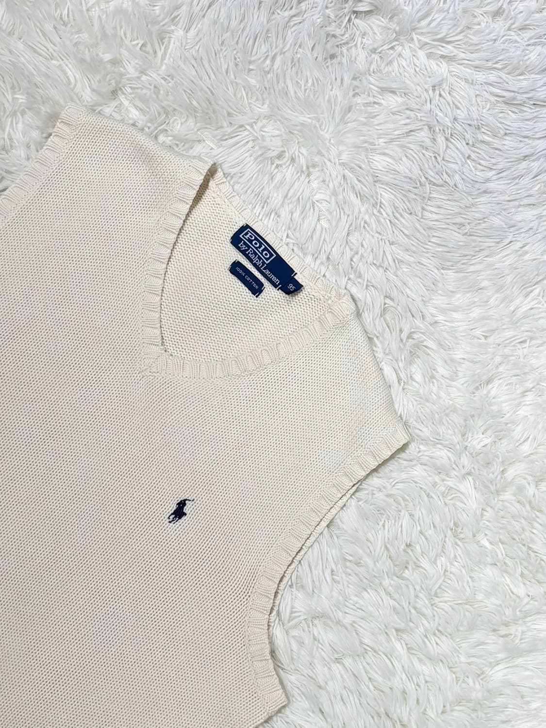 폴로랄프로렌 네이비포니 크림 니트조끼 상품이미지4