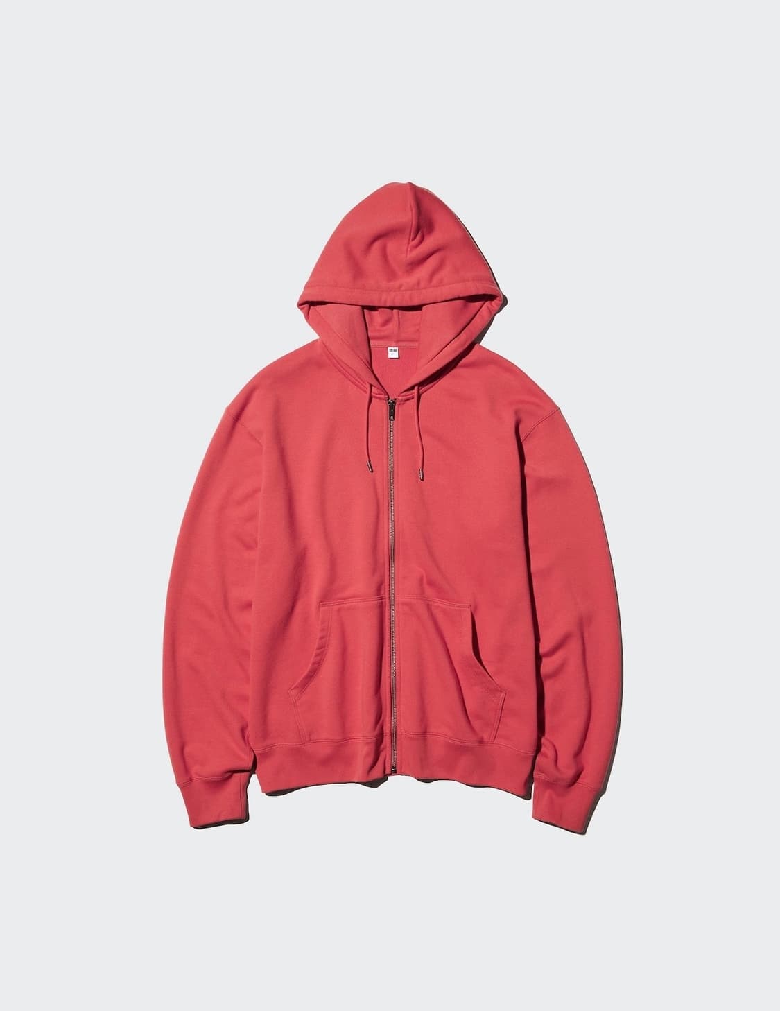 [L] 유니클로 스웨트 풀집파카 후드집업 레드 상품이미지1