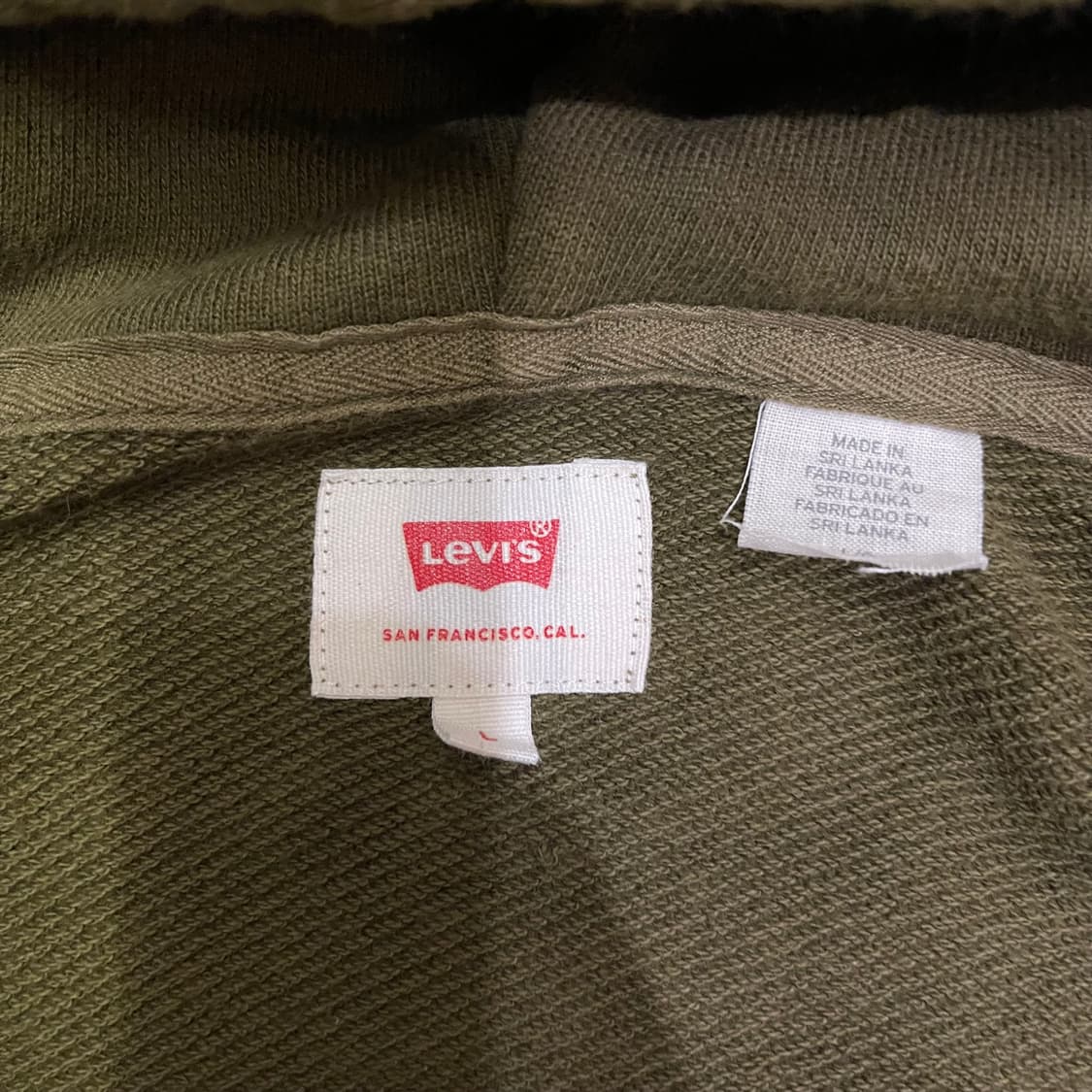 리바이스  레터링 카키 후드집업 상품이미지2