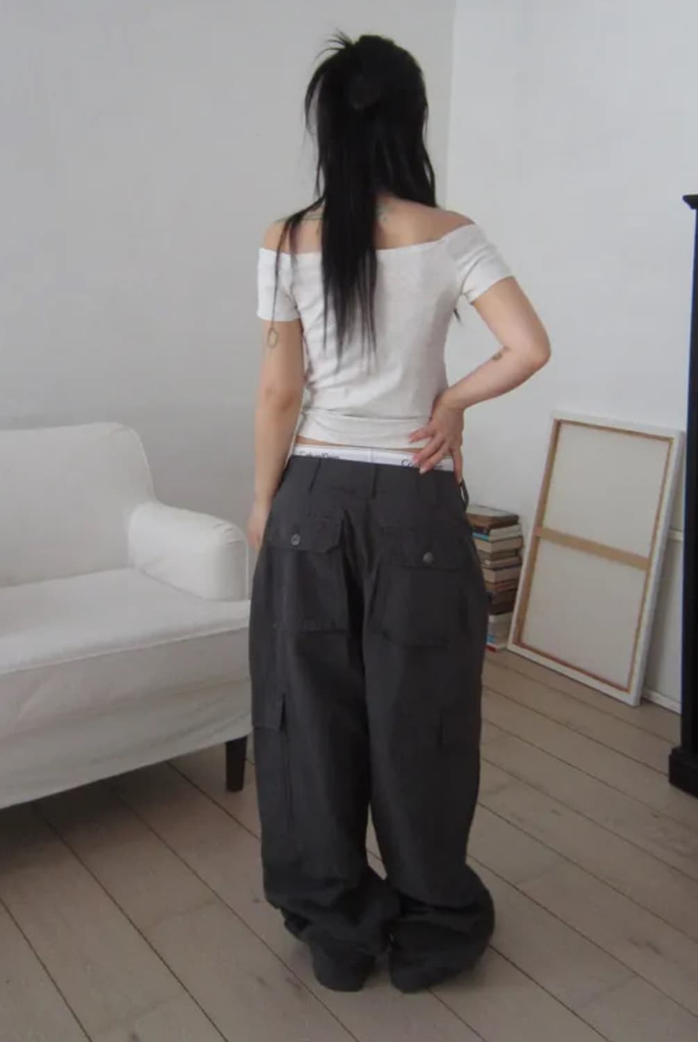 이즈이즈 올데이 카고 팬츠 챠콜 M 상품이미지3