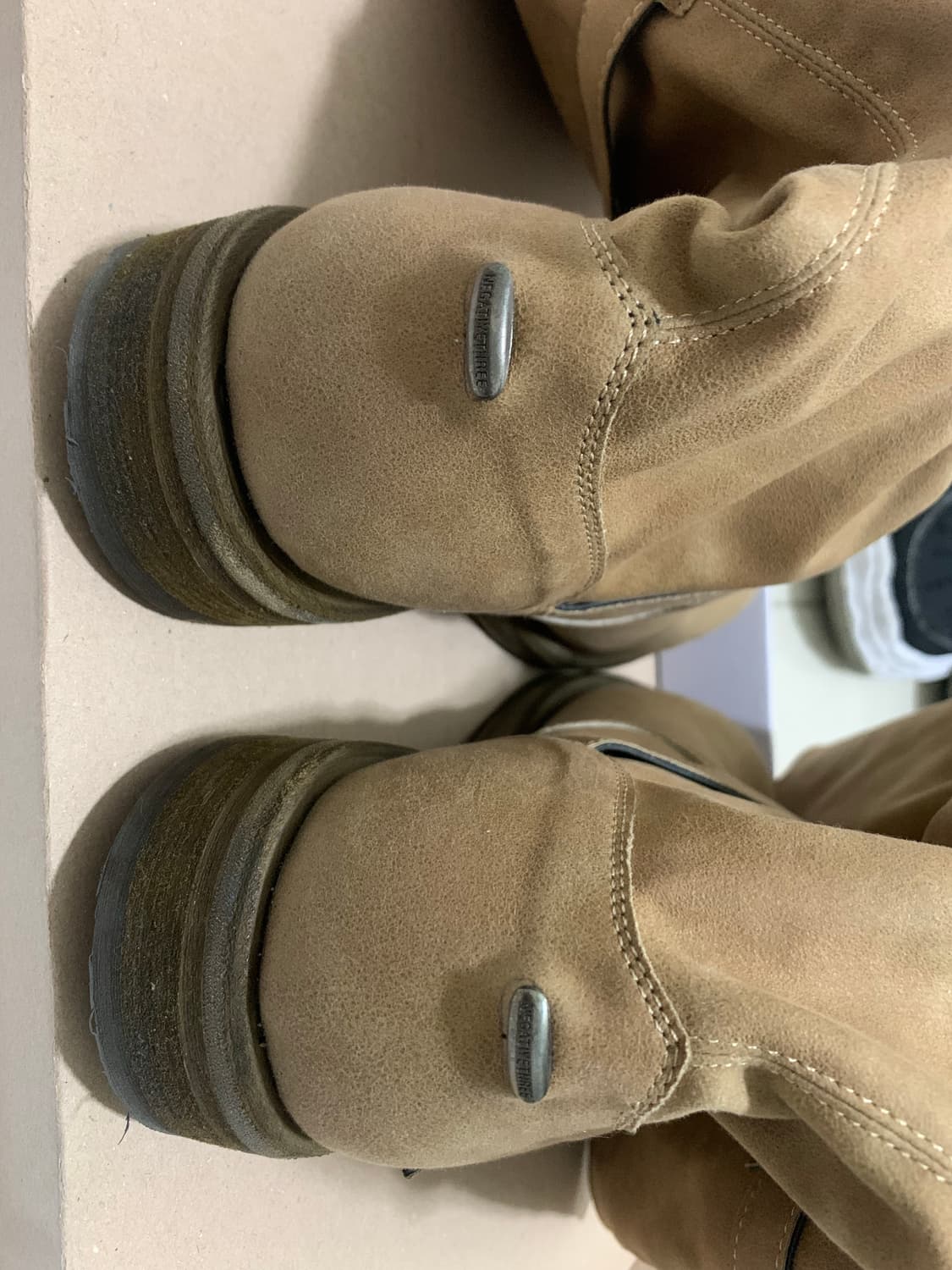 네가티브쓰리 NEGATIVE THREE 롱 부츠 워시드 베이지 240사이 상품이미지6