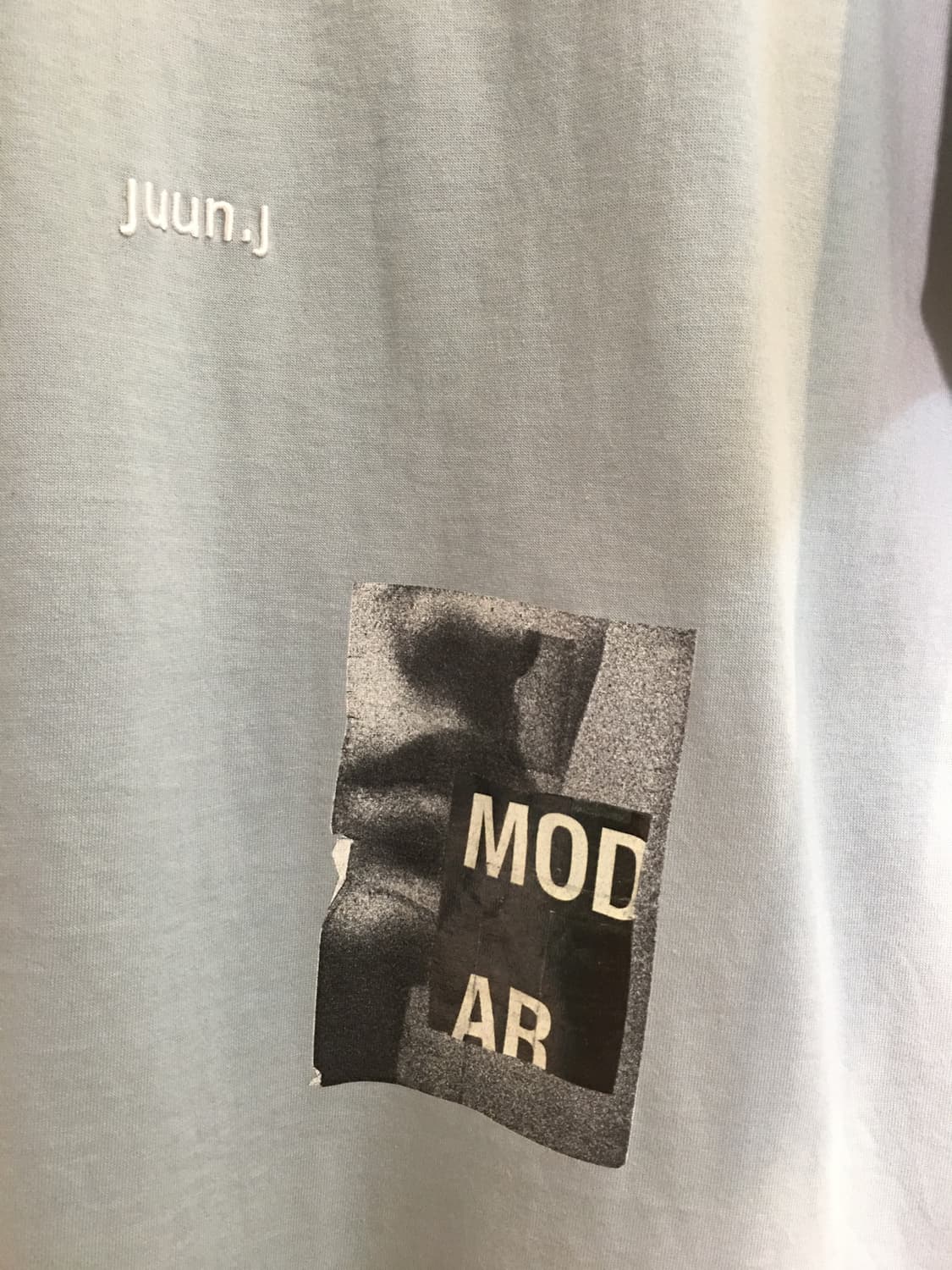 준지 Juun.J 블루 백프린팅 반팔 티셔츠 46 상품이미지3