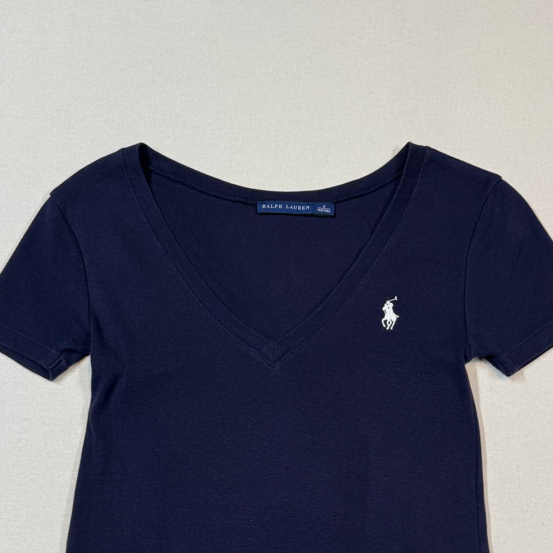 S) 폴로 랄프로렌 네이비 브이넥 반팔 티셔츠 상품이미지3
