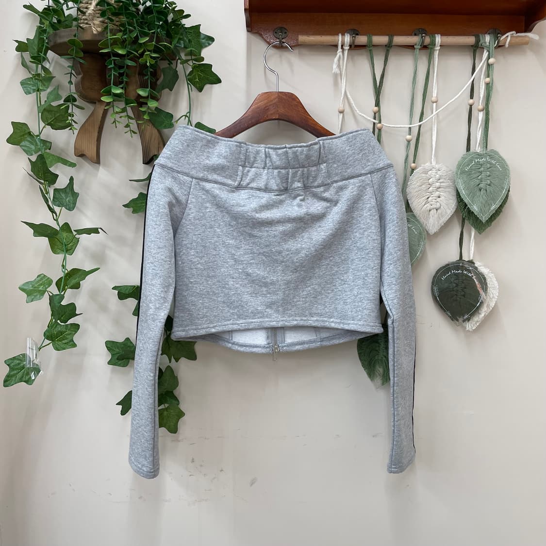 오픈 숄더 2way 지퍼 탑 상품이미지3