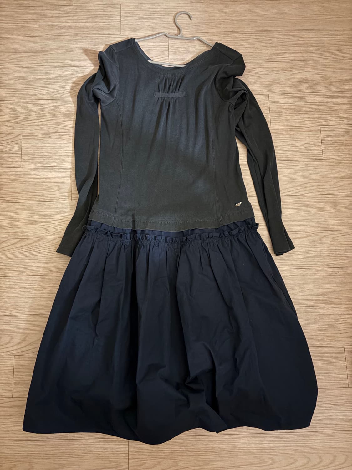 2WAY SHIRRING ONE PIECE BLUE CHARCOAL 상품이미지2