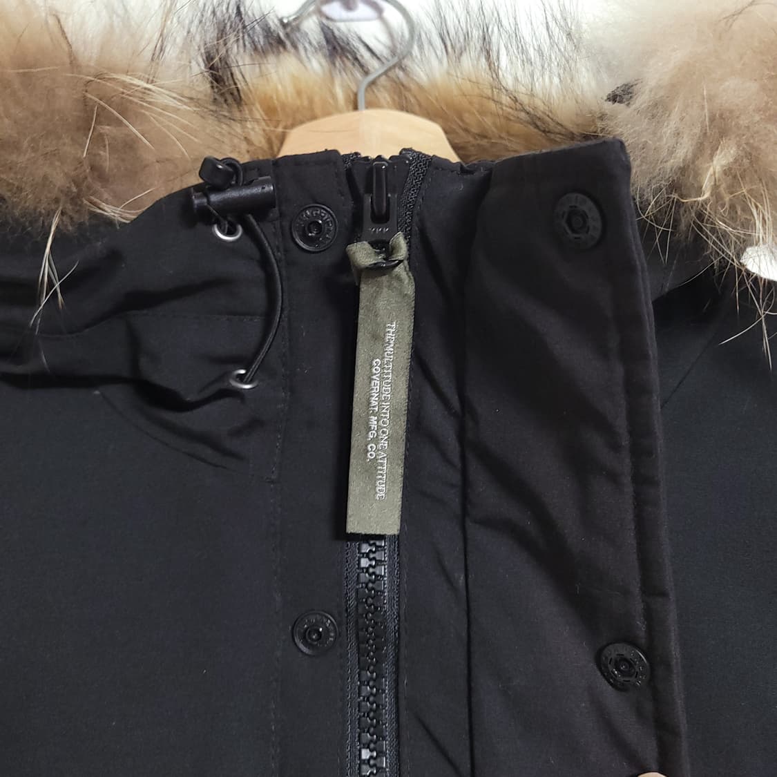 (M) COVERNAT 커버낫 N3B 블랙 패딩 퍼후드 점퍼 상품이미지3