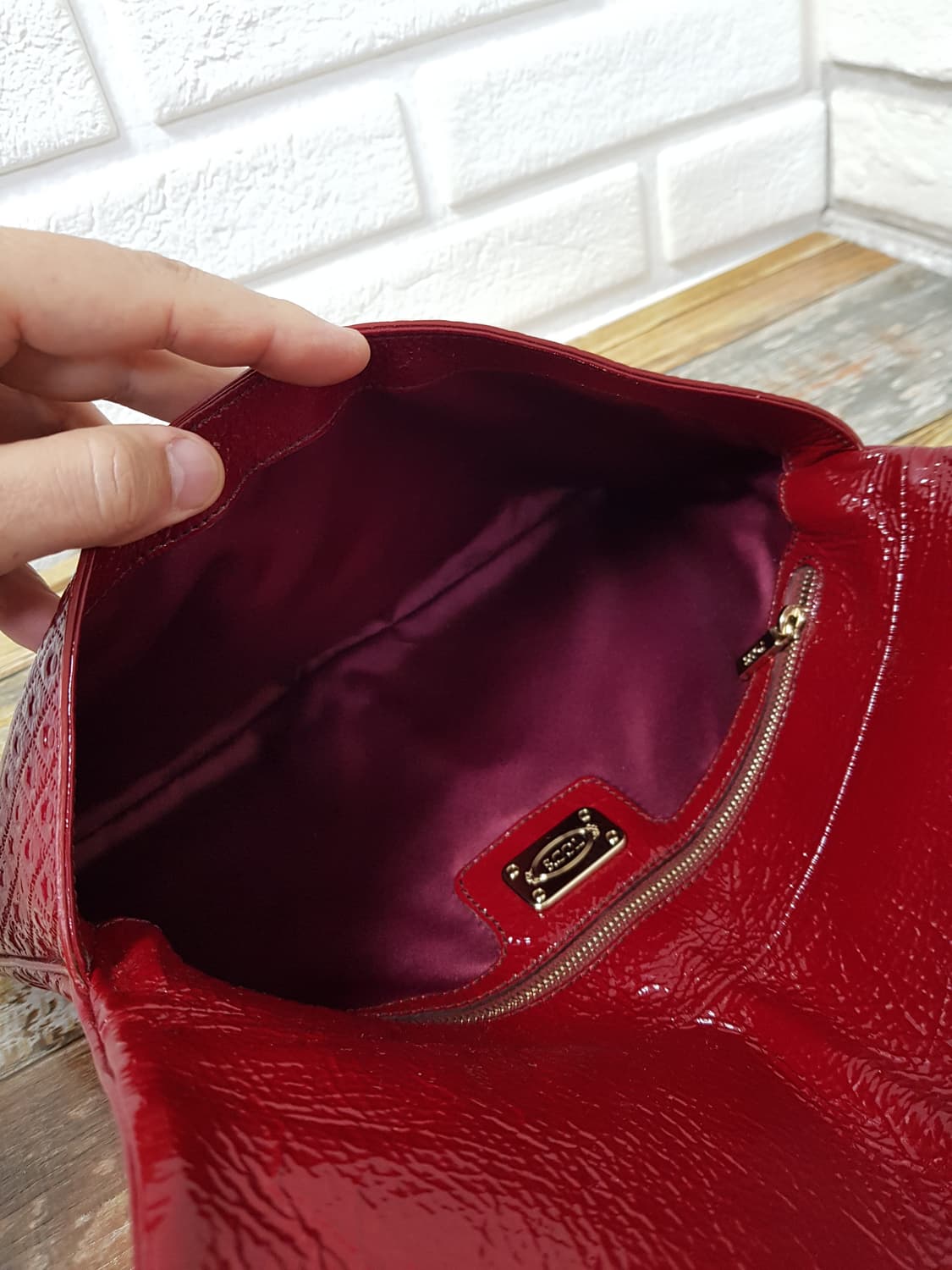 [정품] 토즈 페이던트 버건디 클러치 상품이미지8