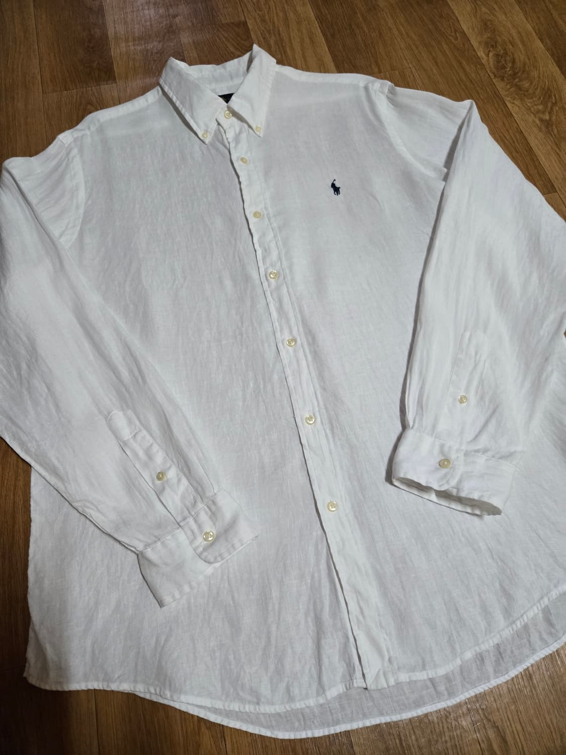 폴로 랄프로렌 신형큐알택 린넨 화이트 셔츠(XL사이즈) 상품이미지2