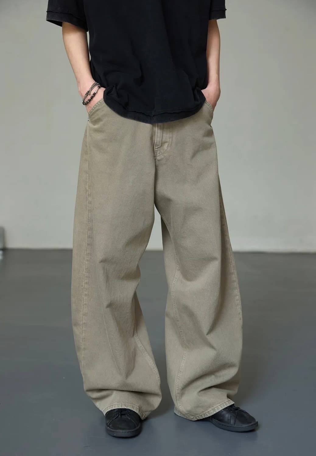해칭룸 Wide Curve Jeans Olive 상품이미지4