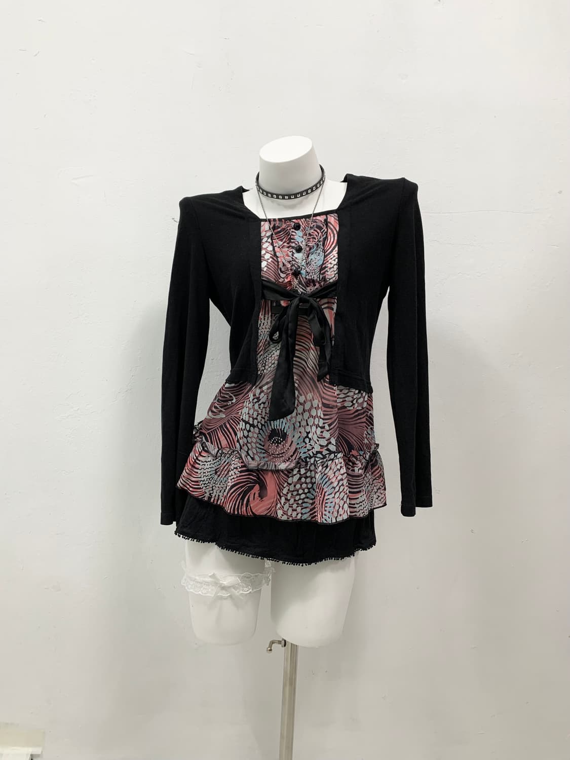 [MINGGE] 고딕 펑크 리본 롱슬리브 상품이미지1