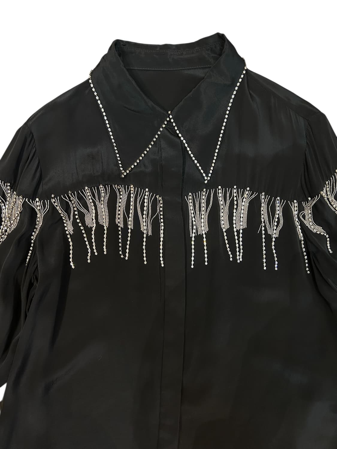 Vintage Silk Pearl-Fringe Western Shirts 상품이미지3