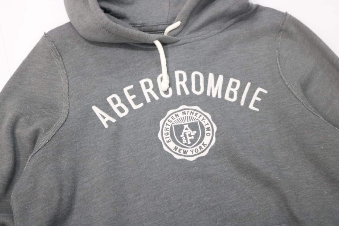 아베크롬비 빈티지 아치 로고 차콜 그레이 후드 티셔츠 (M) 상품이미지4
