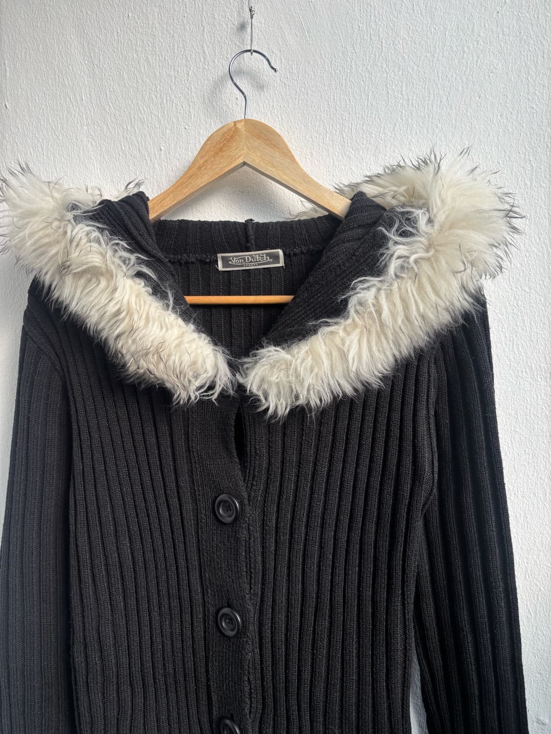 Von Dutch Sports Black Fur Hood Cardigan 상품이미지6