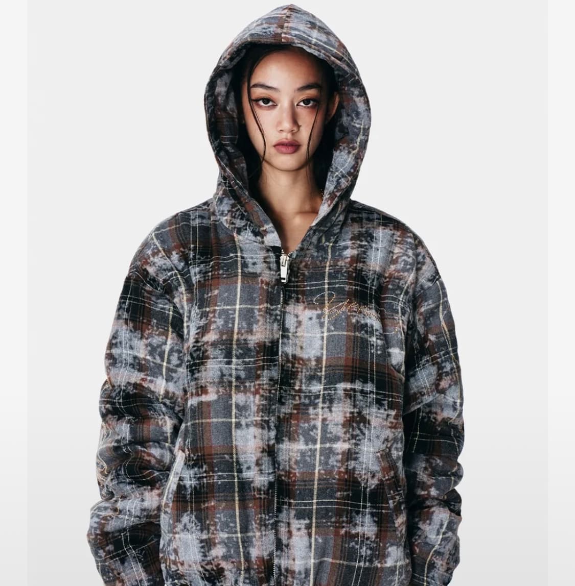 Yeel 체크 후드 점퍼(사이즈 m) 상품이미지1