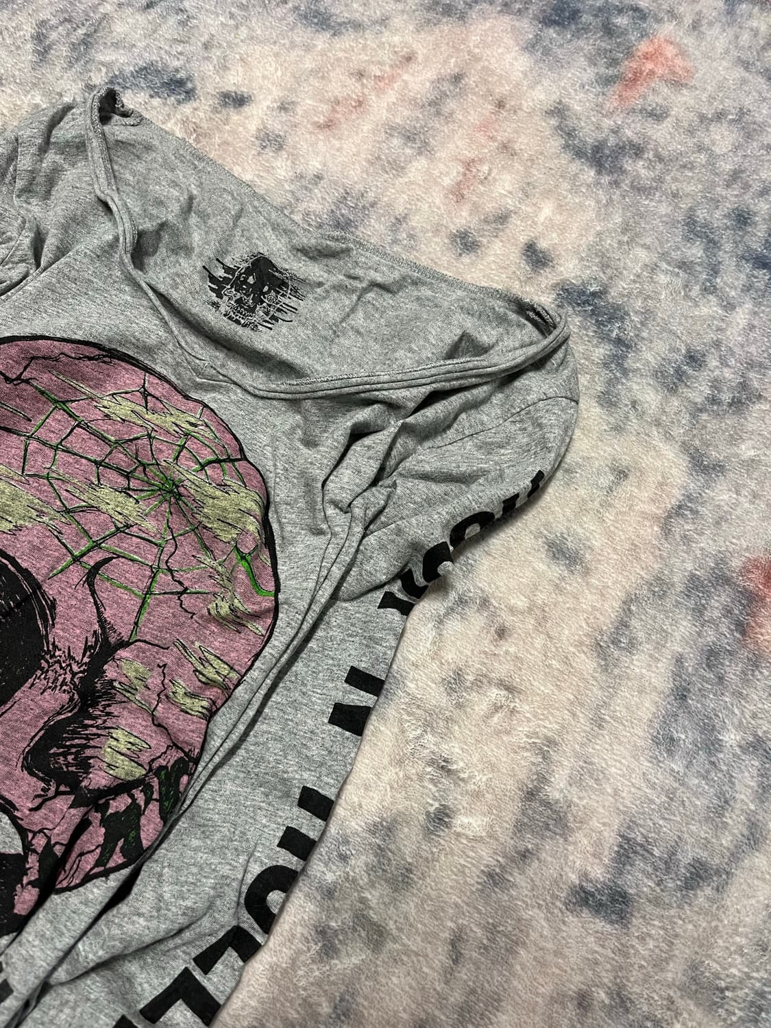 Glad news punk skull asymmetry cut sew 상품이미지3