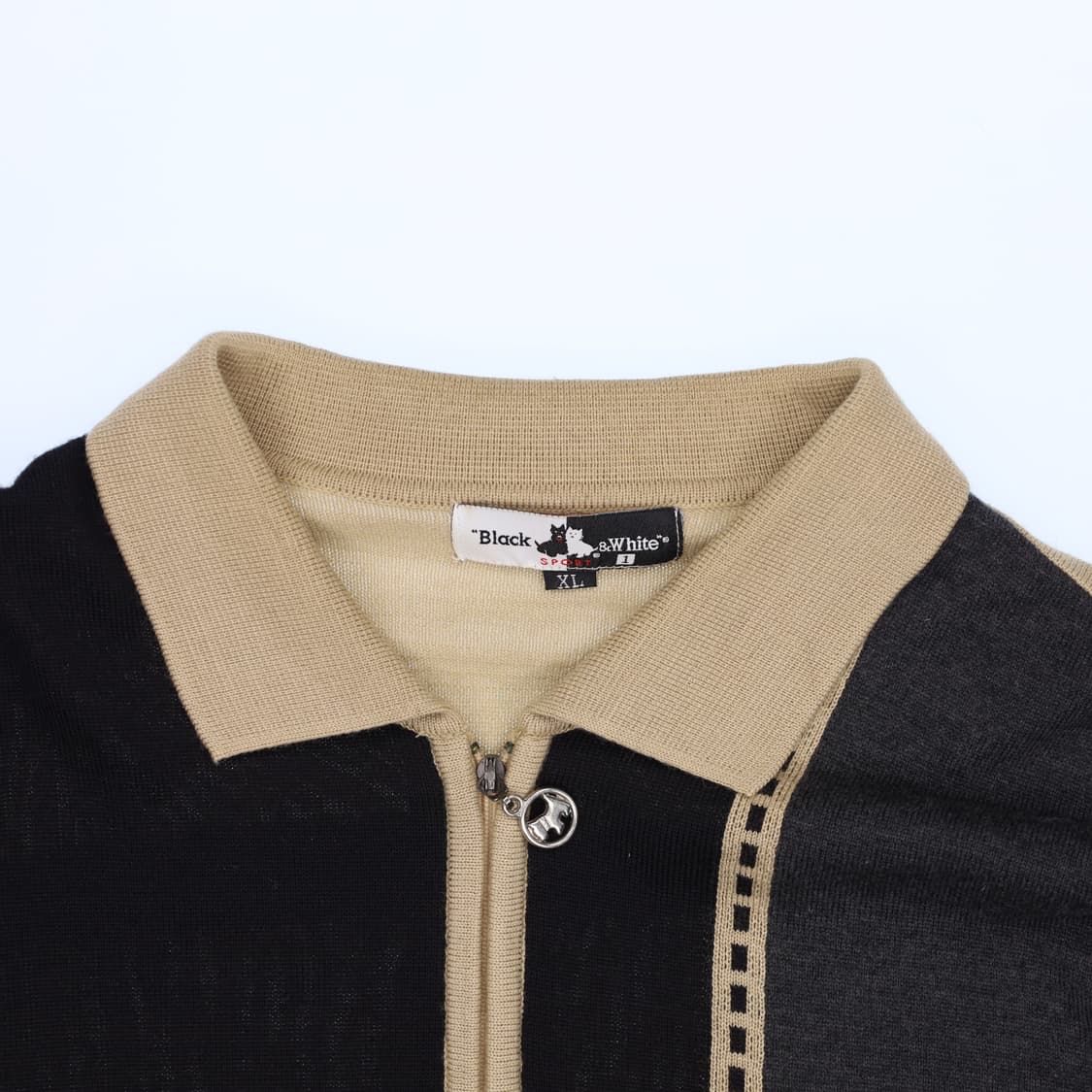 XL 블랙엔화이트 카라 긴팔 니트 티셔츠 0206M 상품이미지3