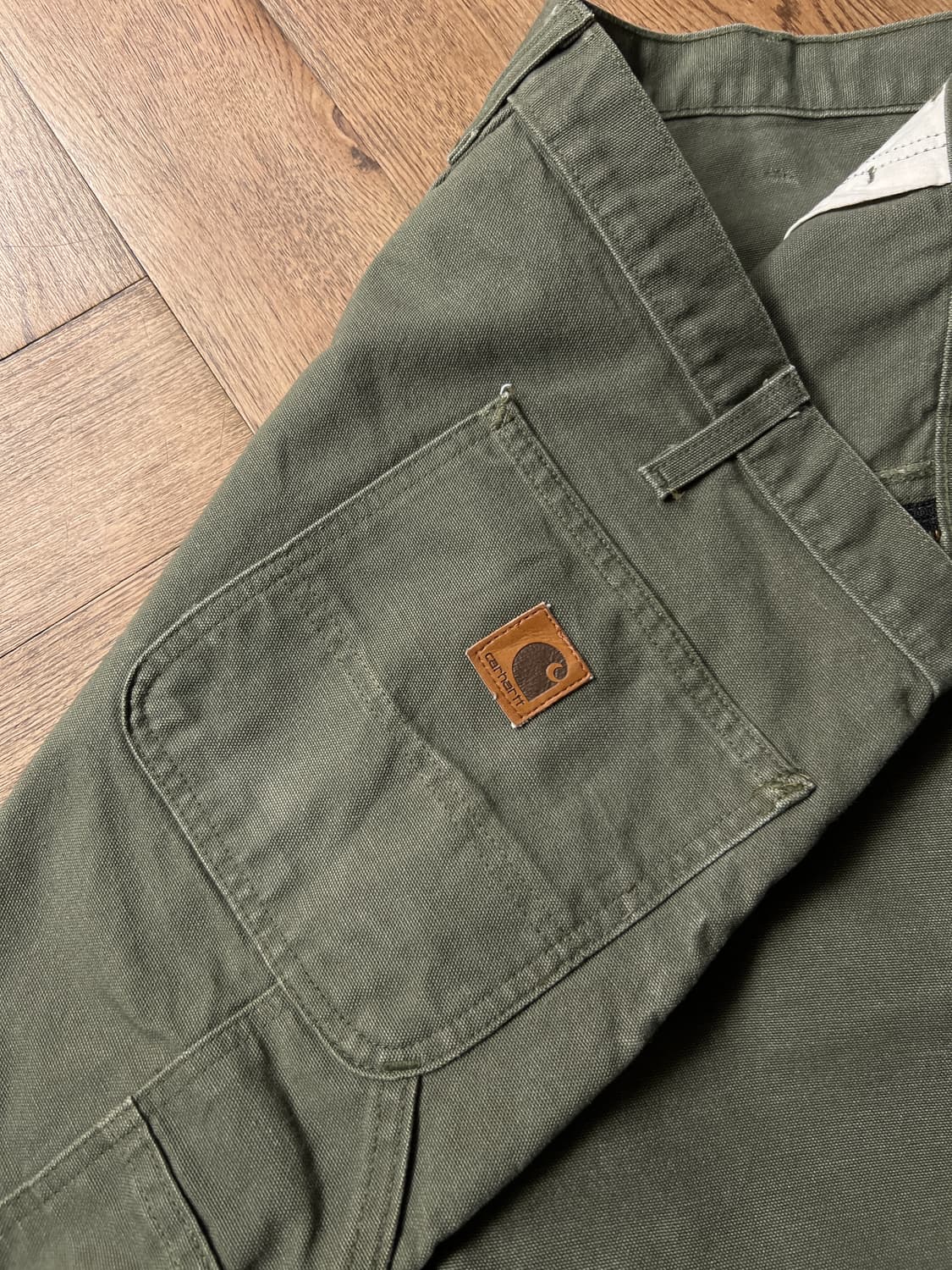[42]칼하트 USA 덩가리핏 빅사이즈 모스그린 싱글니 카펜터 워크 팬츠 상품이미지5