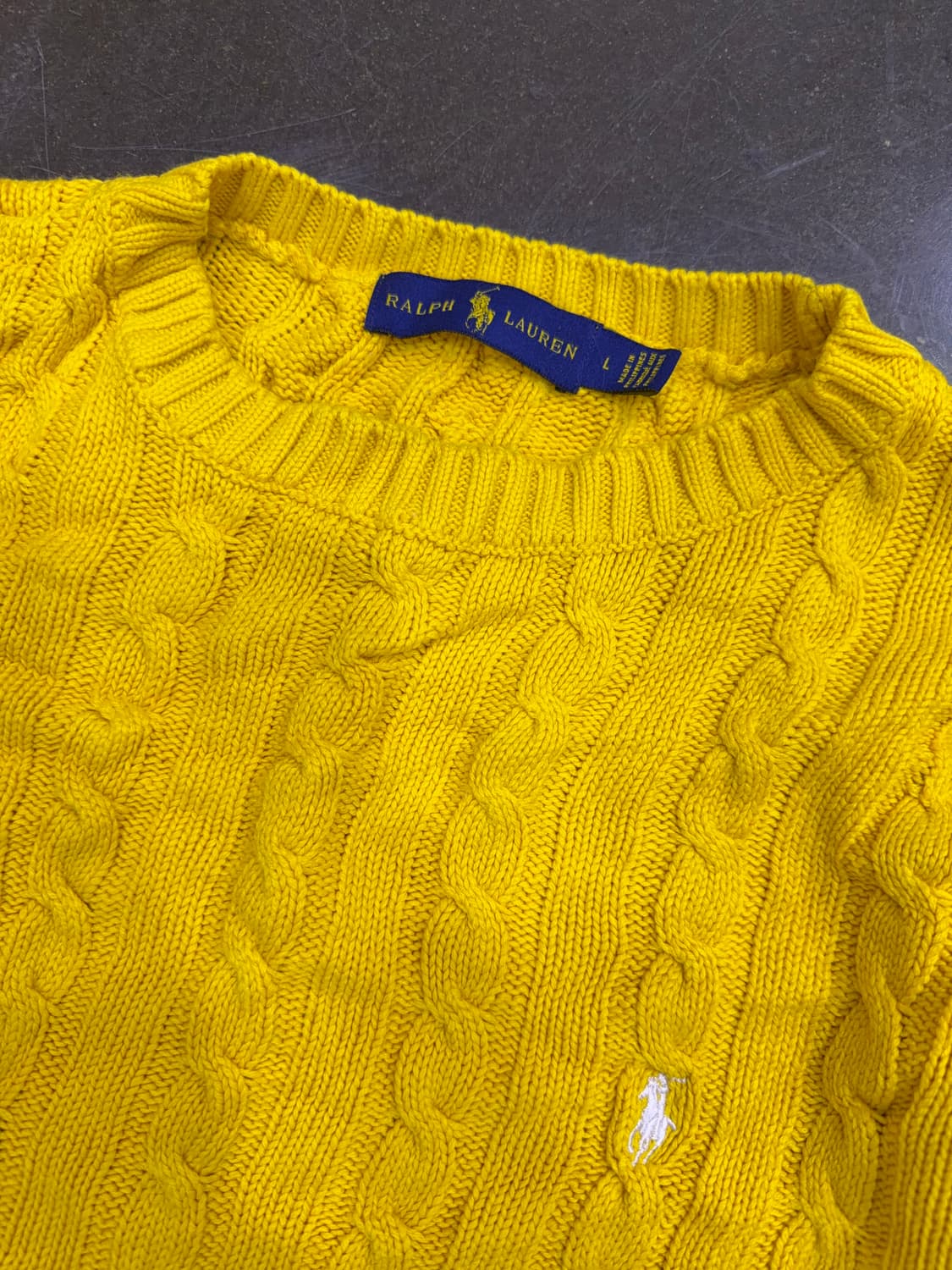 폴로 랄프로렌 클래식 케이블 니트 옐로우 여성 L 상품이미지3