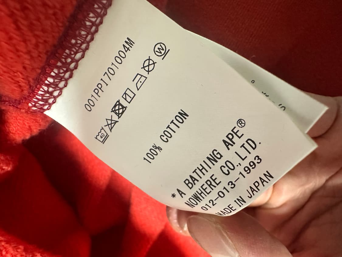 베이프 레드 카모 후드티 XL 상품이미지4