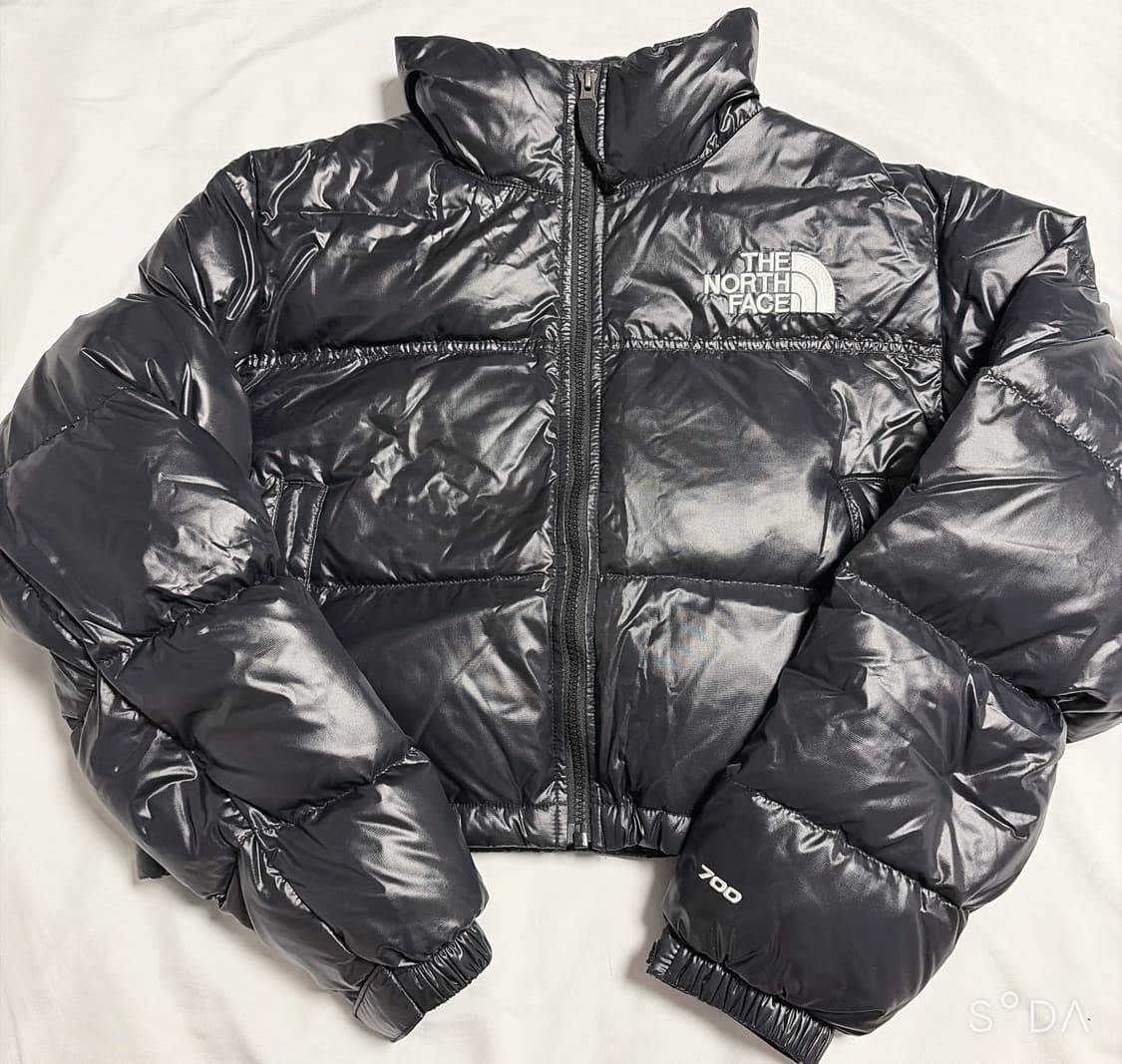 노스페이스 700 블랙 크롭 패딩 S 상품이미지1