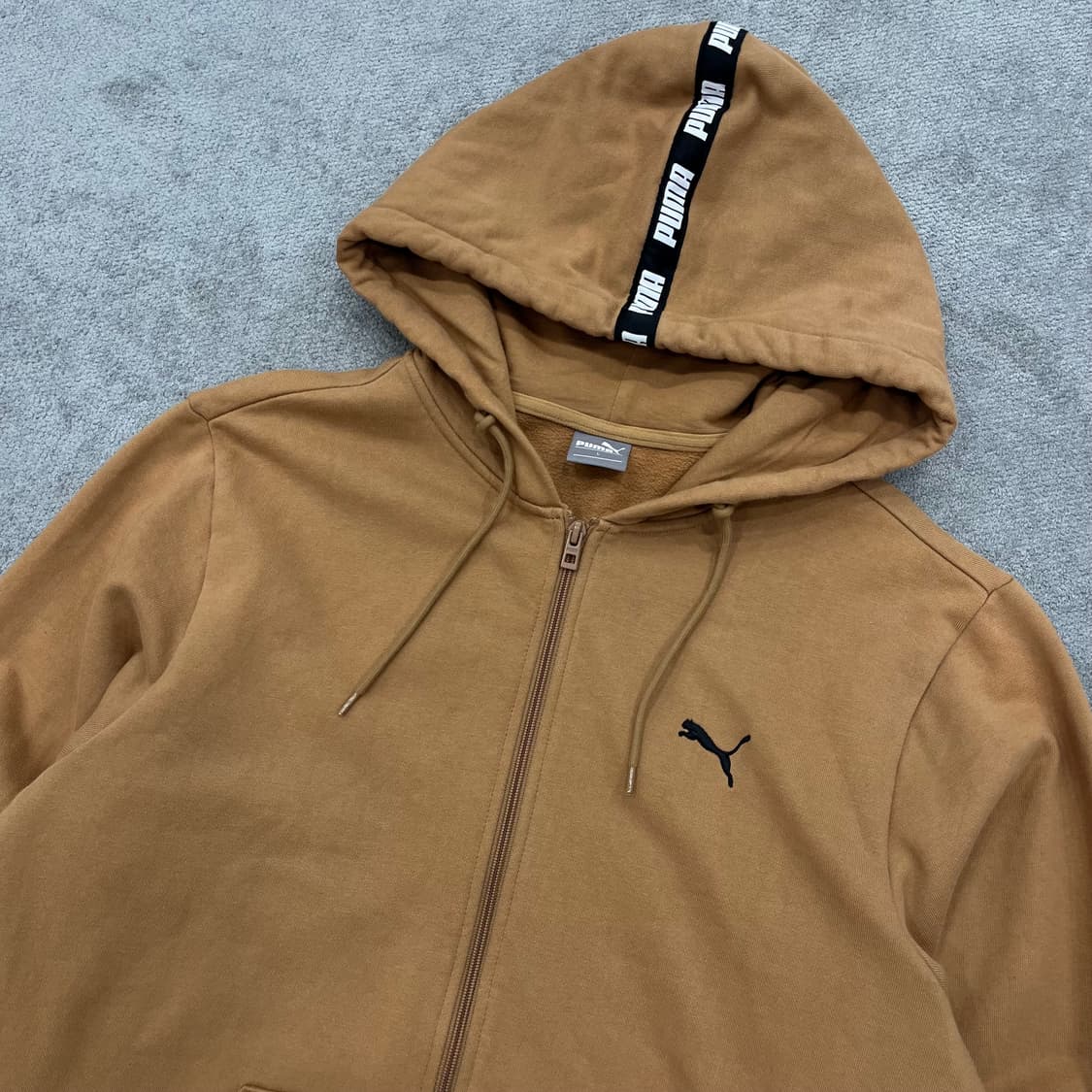 L 푸마 로고 후드집업 브라운 상품이미지2