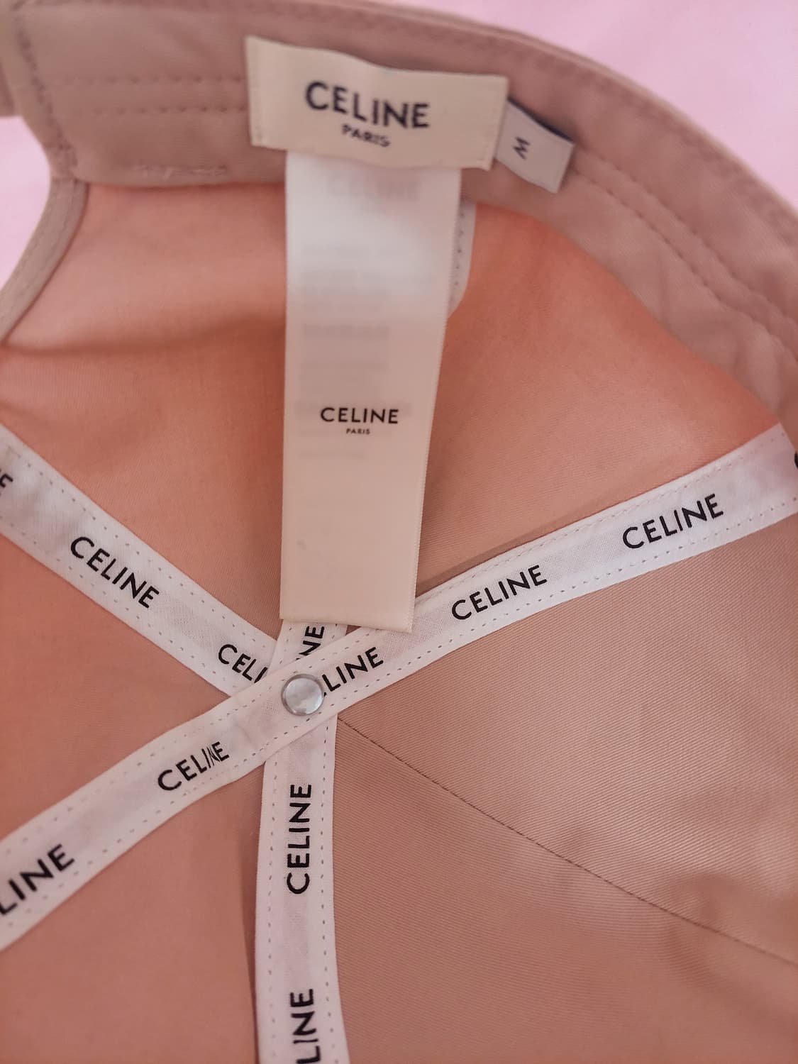 정품)급처상태양호!셀린느 핑크 트리옹프 트리오페 베이스볼 캡 연예인 모자 상품이미지4