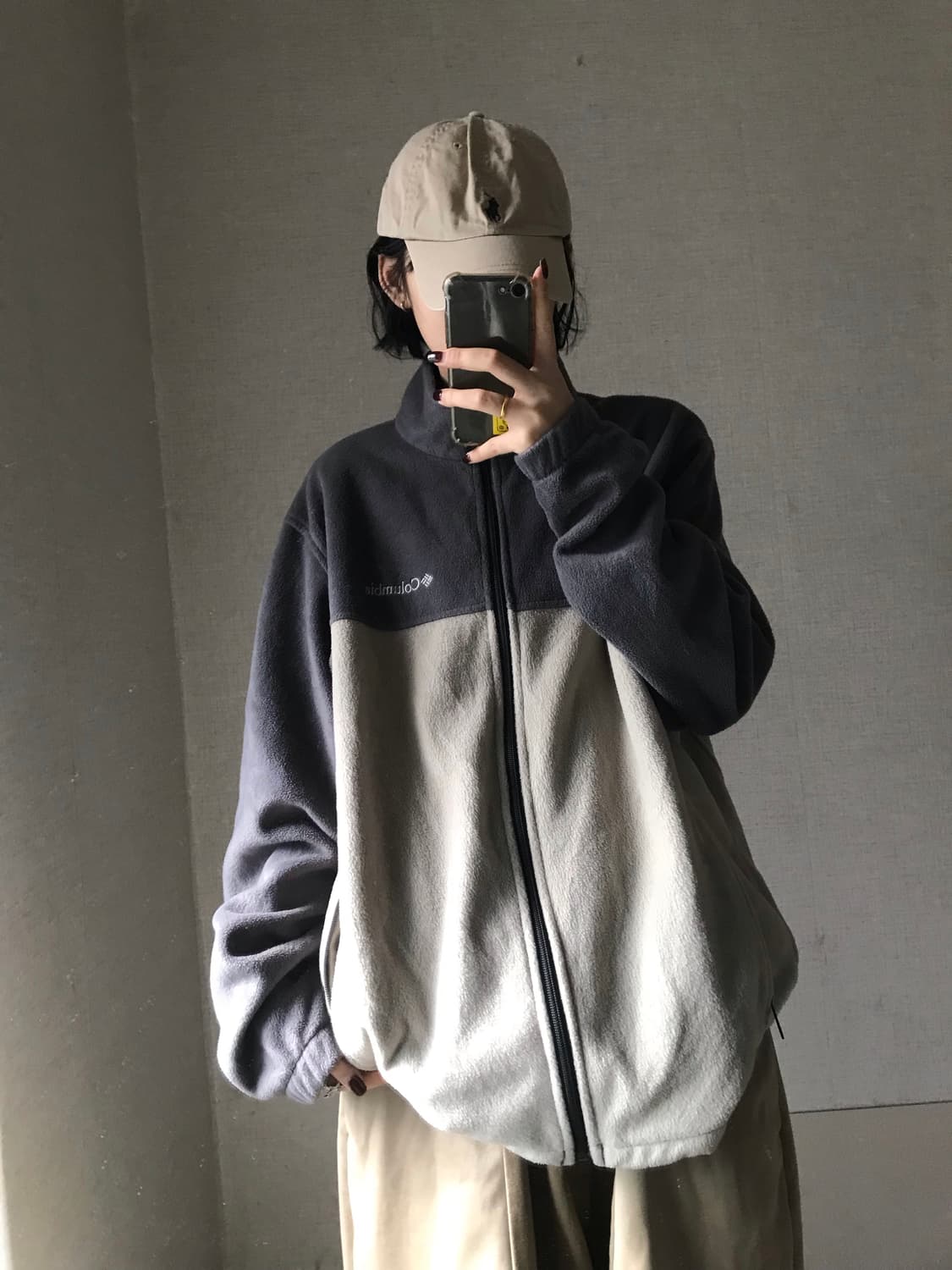콜롬비아 그레이 아이보리 후리스 상품이미지3
