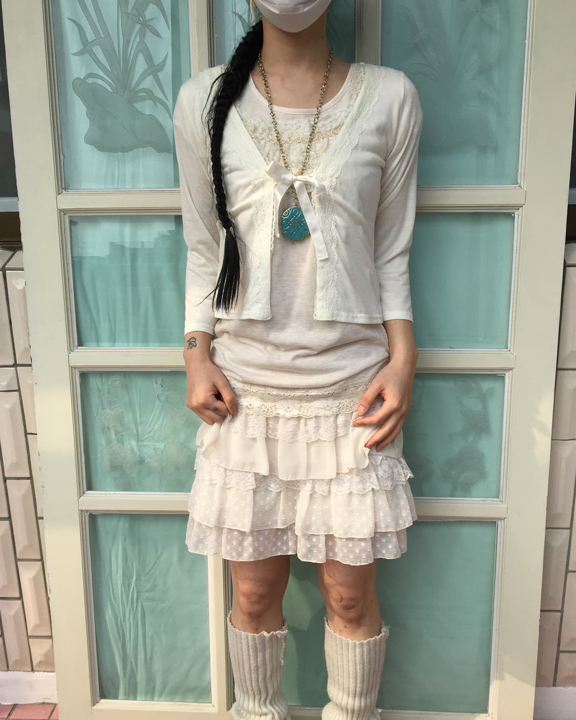 Lace trimming cardigan 상품이미지1