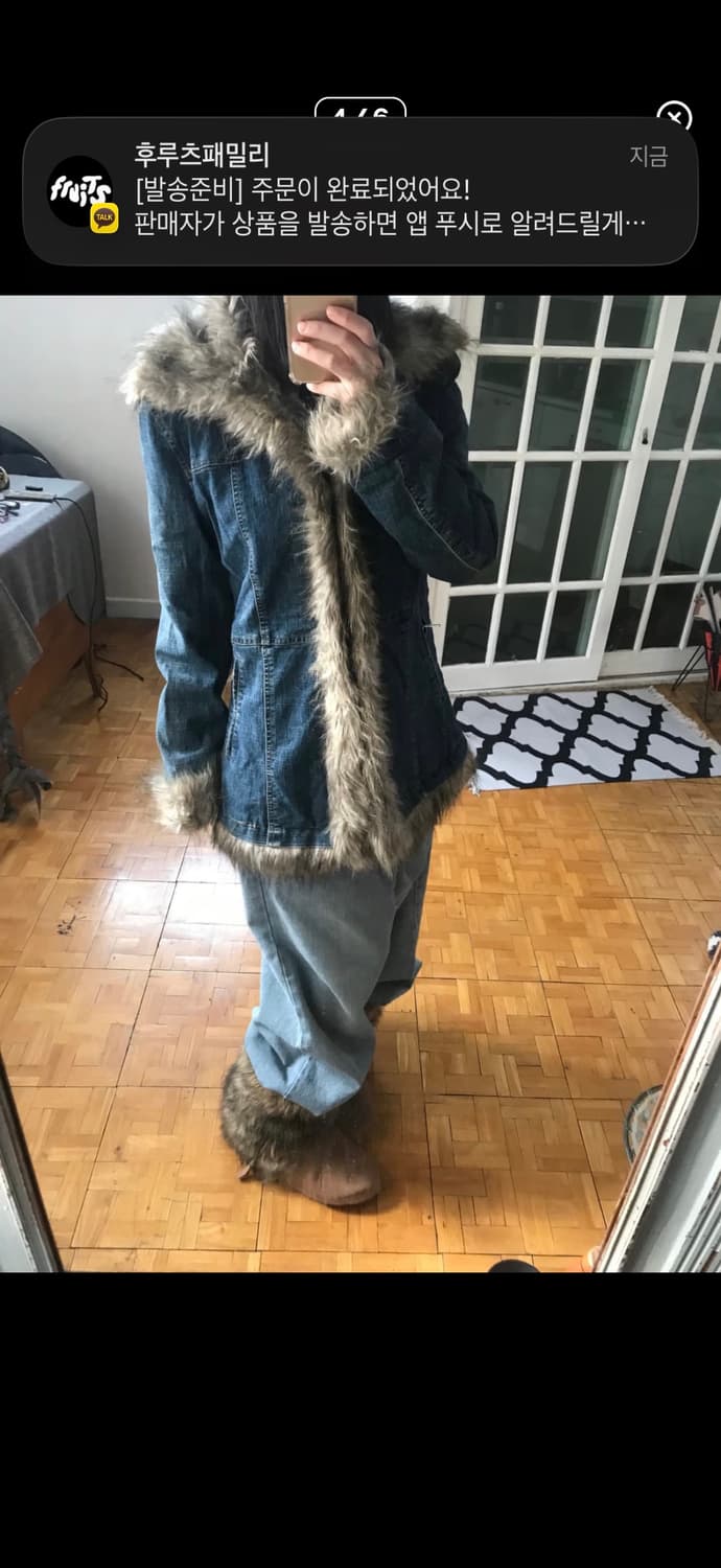 빈티지 데님 퍼코트  상품이미지2