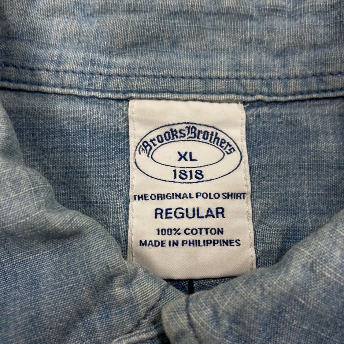 브룩스브라더스 스카이 컬러 스몰 로고 레귤러 핏 솔리드 셔츠 상품이미지3