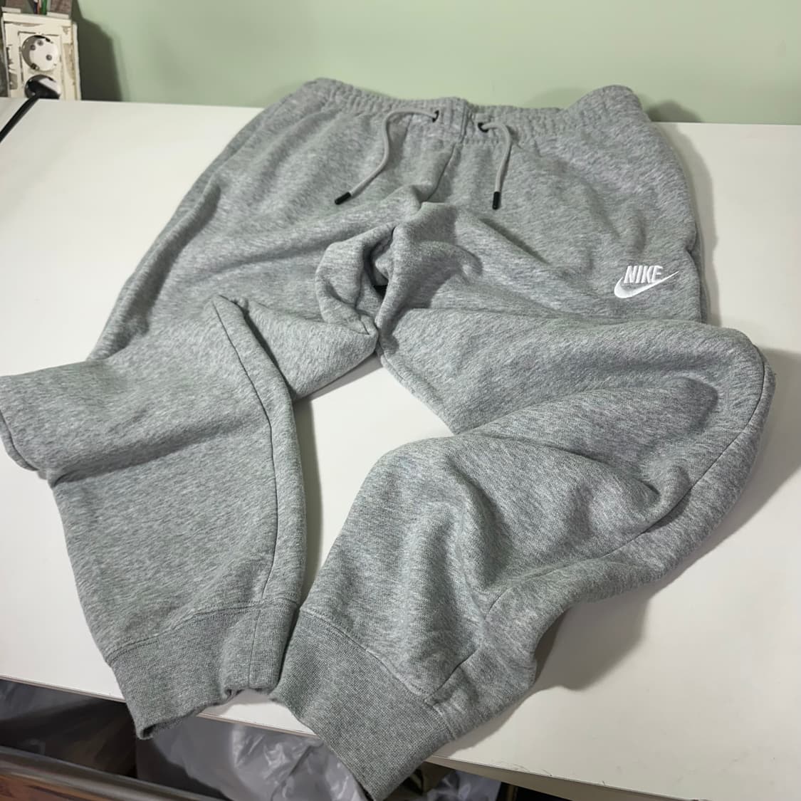 우먼L 나이키 기본로고 그레이 밴딩 코튼 조거팬츠 상품이미지6