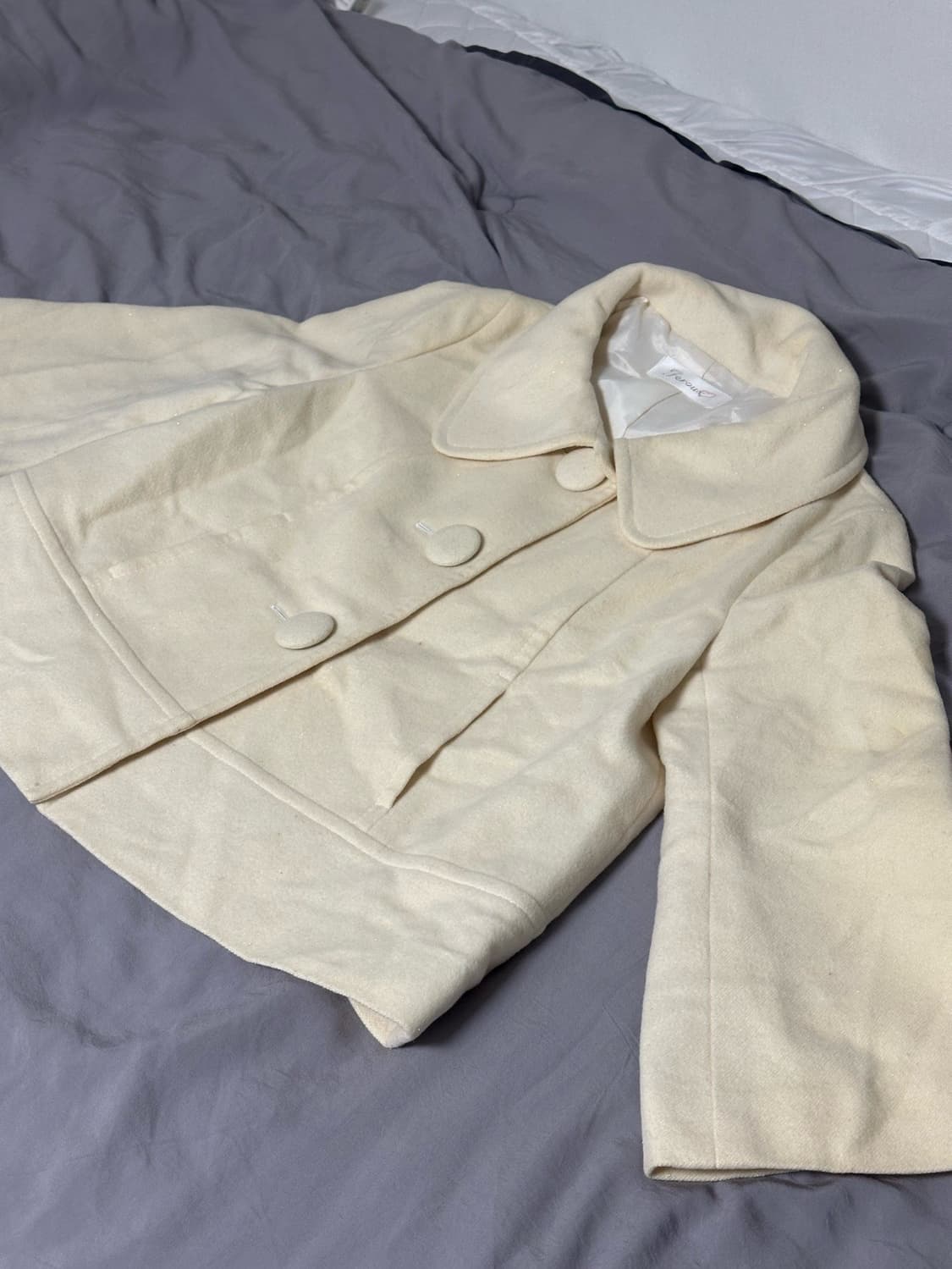 Feroux 울 앙고라 아이보리 숏코트 상품이미지1