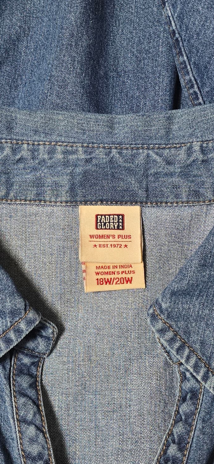 Faded Glory 여성 데님 셔츠 Free 상품이미지3